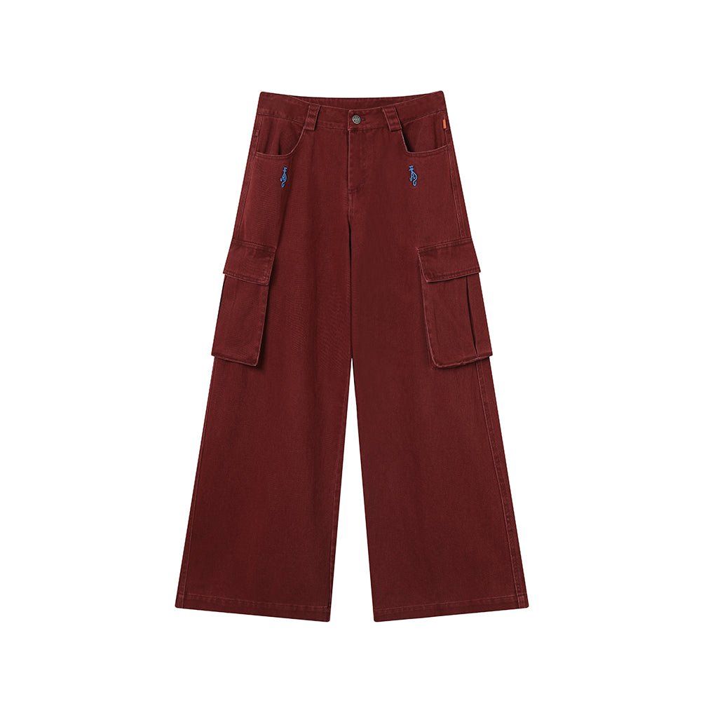 Achihara Dragon Oracle Trousers Embroidered Wide Leg Denim Pants