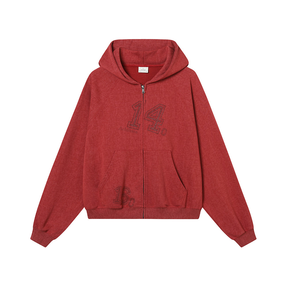Achihara Renaissance Washed Hoodie V-Neck T-Shirt Long-Sleeve