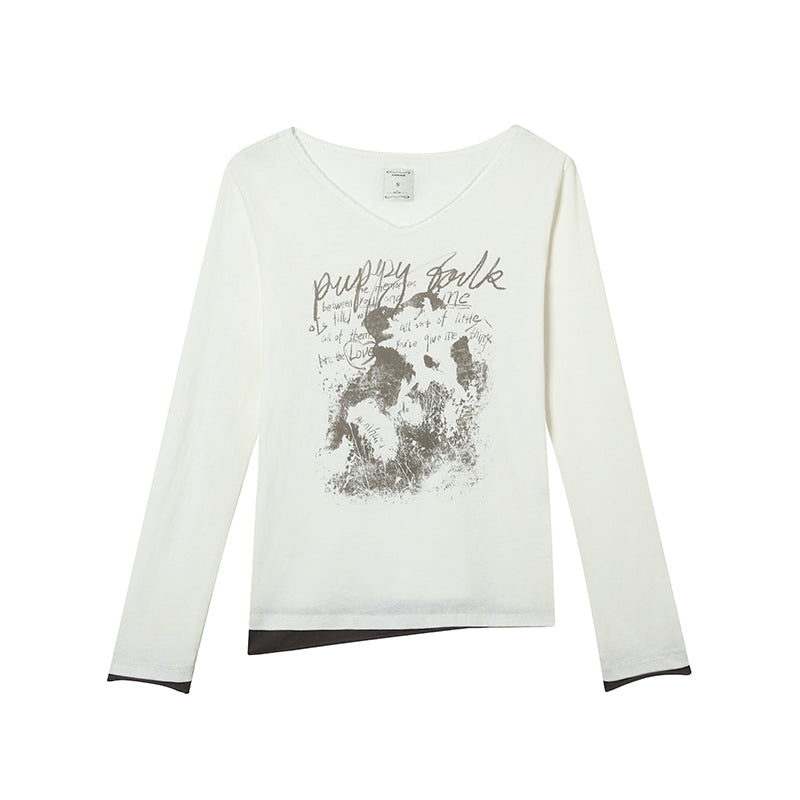 Achihara Vintage Sunscreen Pure Color Long Sleeve T Shirt