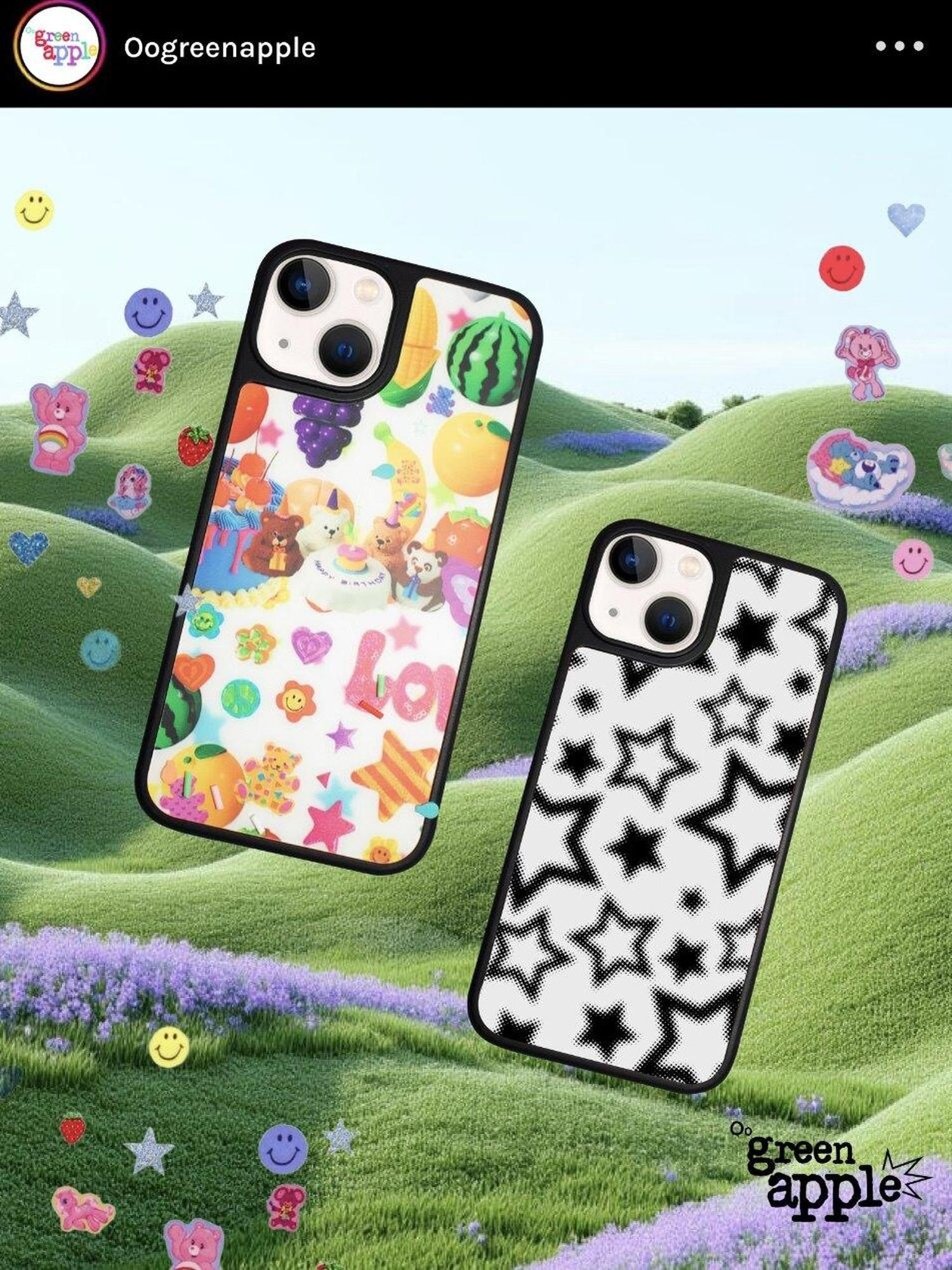 Oogreenapple Cute Japanese Bear Fruit Party Print Women&