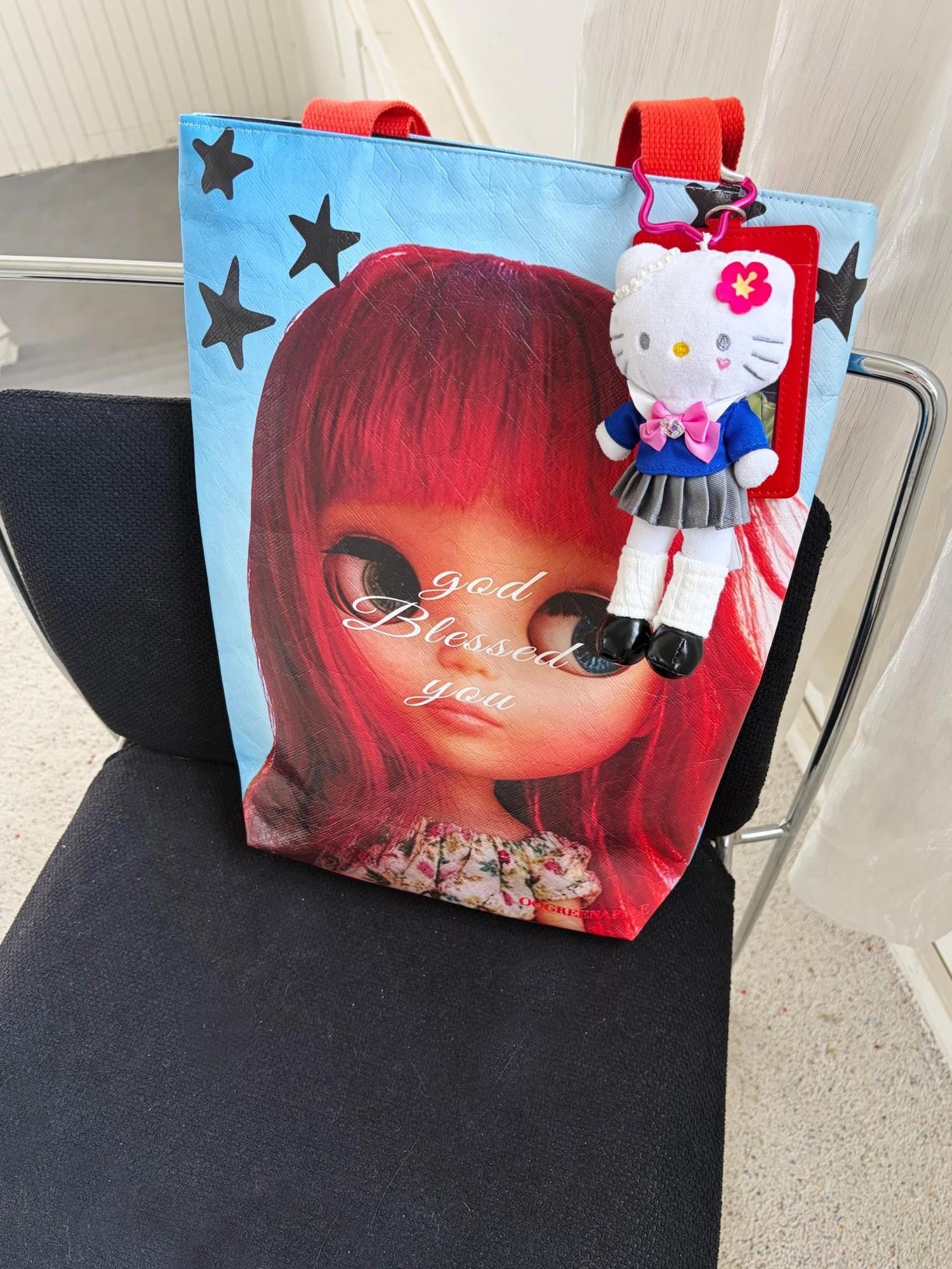 Oogreenapple Red Hair Doll Blue Sky Y2k Quirky Women&