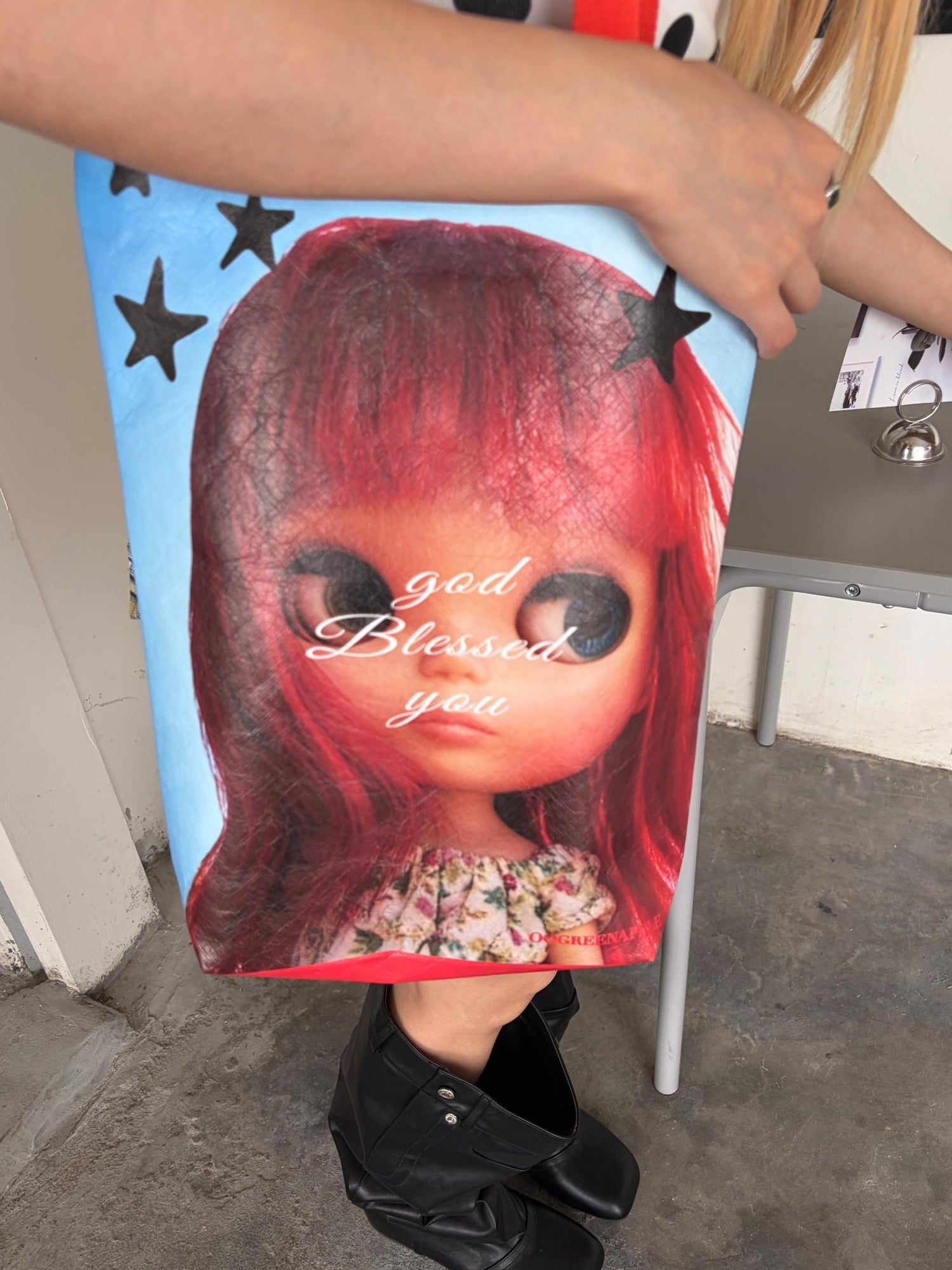 Oogreenapple Red Hair Doll Blue Sky Y2k Quirky Women&