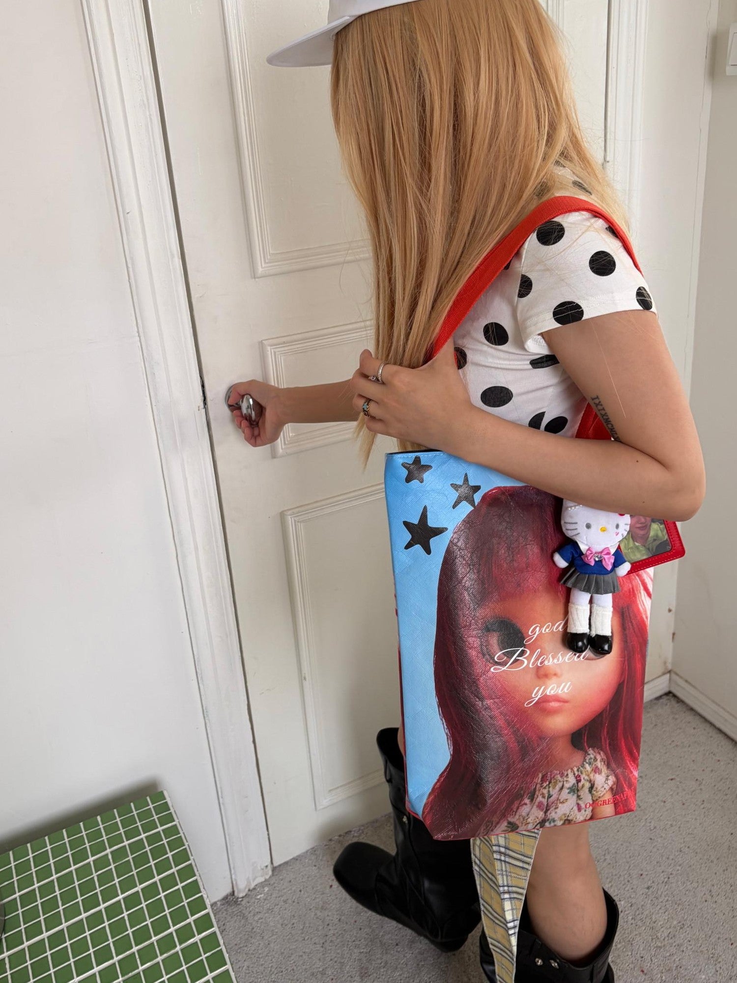 Oogreenapple Red Hair Doll Blue Sky Y2k Quirky Women&