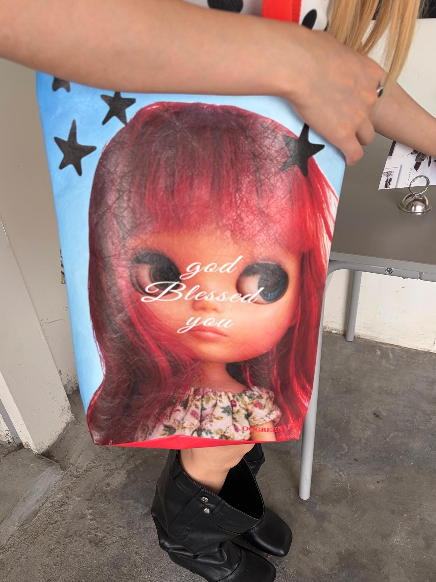 Oogreenapple Red Hair Doll Blue Sky Y2k Quirky Women&