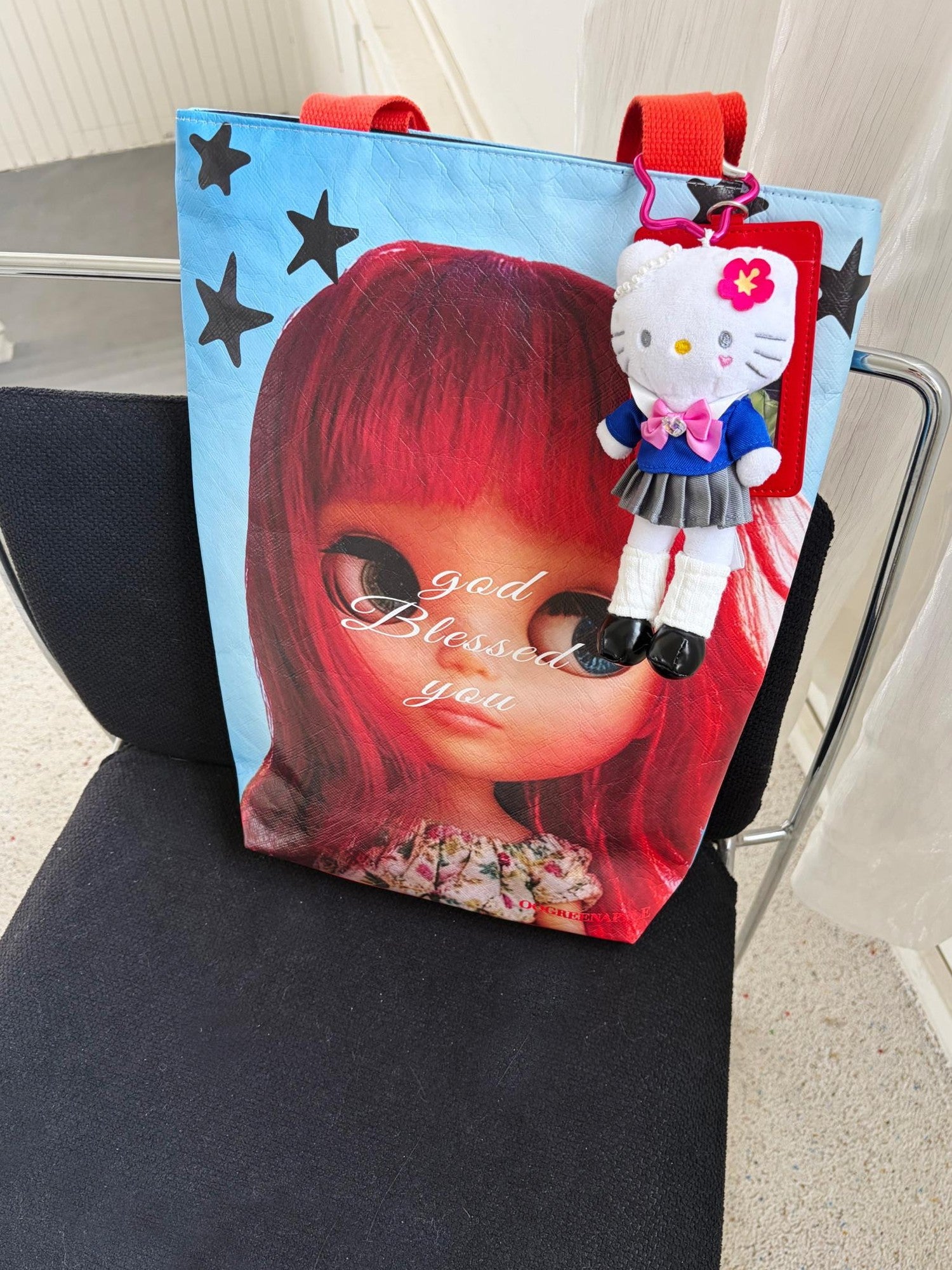 Oogreenapple Red Hair Doll Blue Sky Y2k Quirky Women&