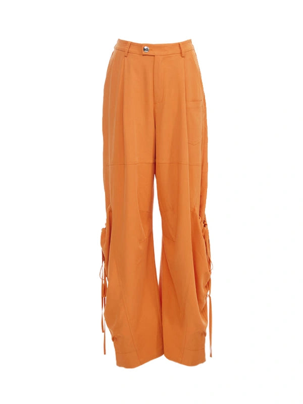 Orange Oversized Pocket Cargo Trousers