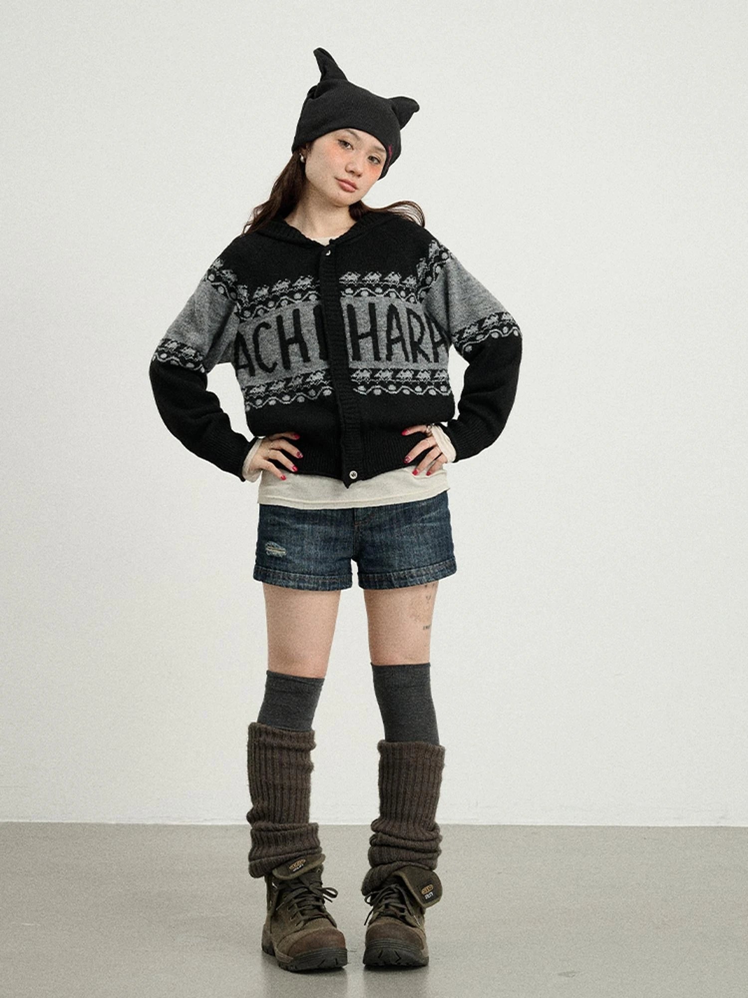 Milk Tea Hoodie Knit Sweater