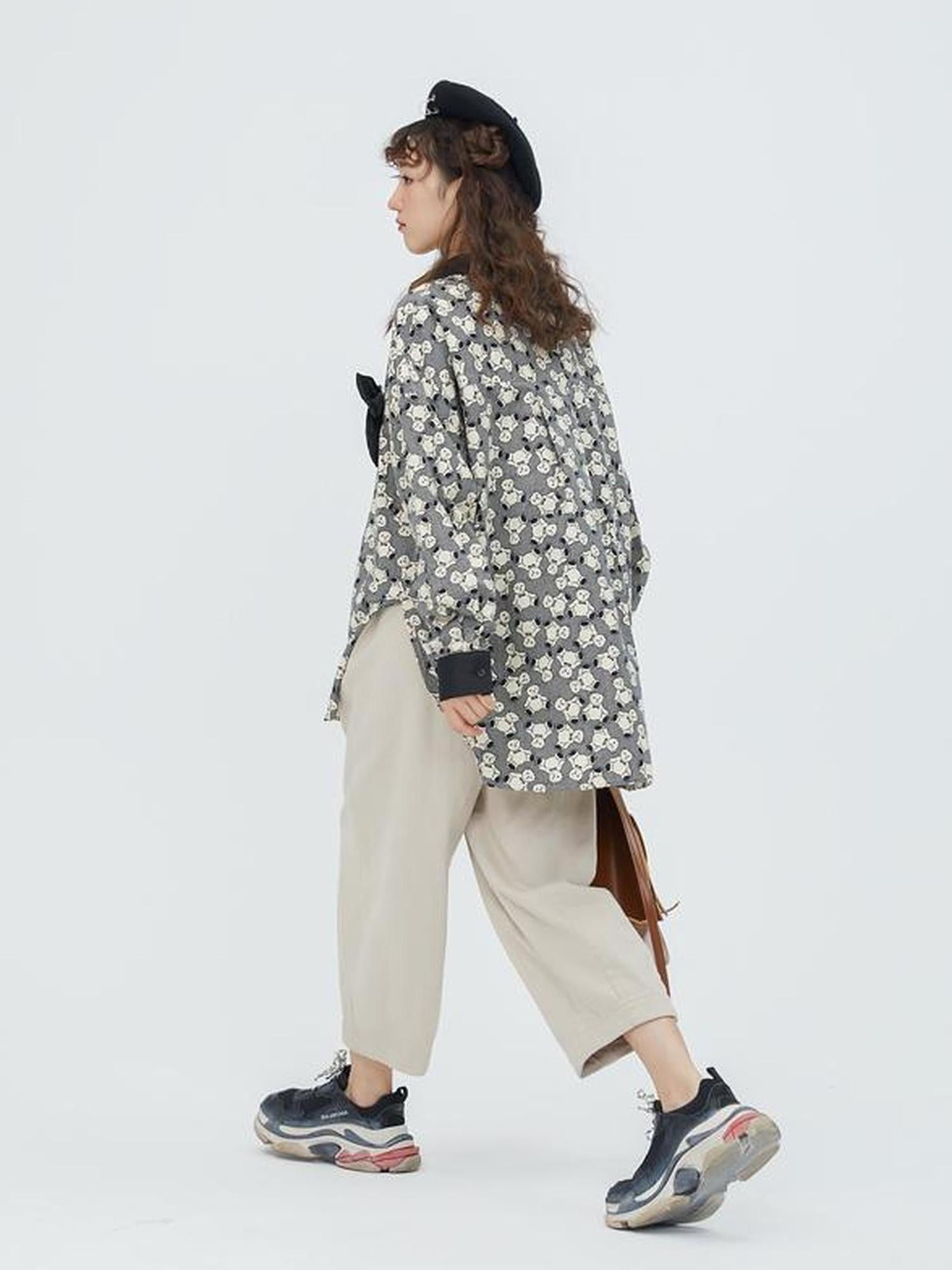 Sweet Mi Original White Loose Canvas Pants For Women Autumn Winter Street Style