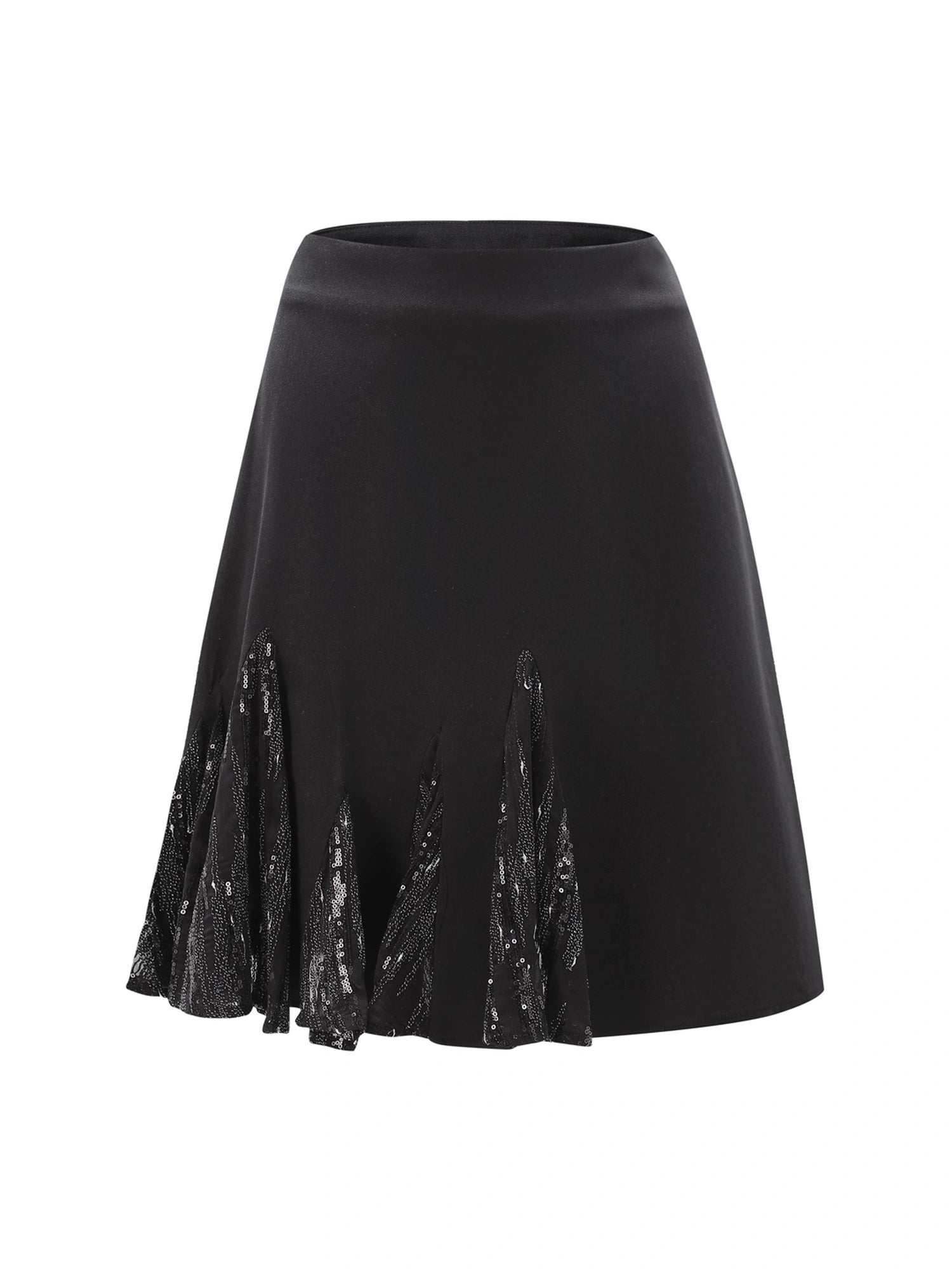 Outmode_Pleated_Sequin_Trim_Black_Maxi_Skirt_MISSTT