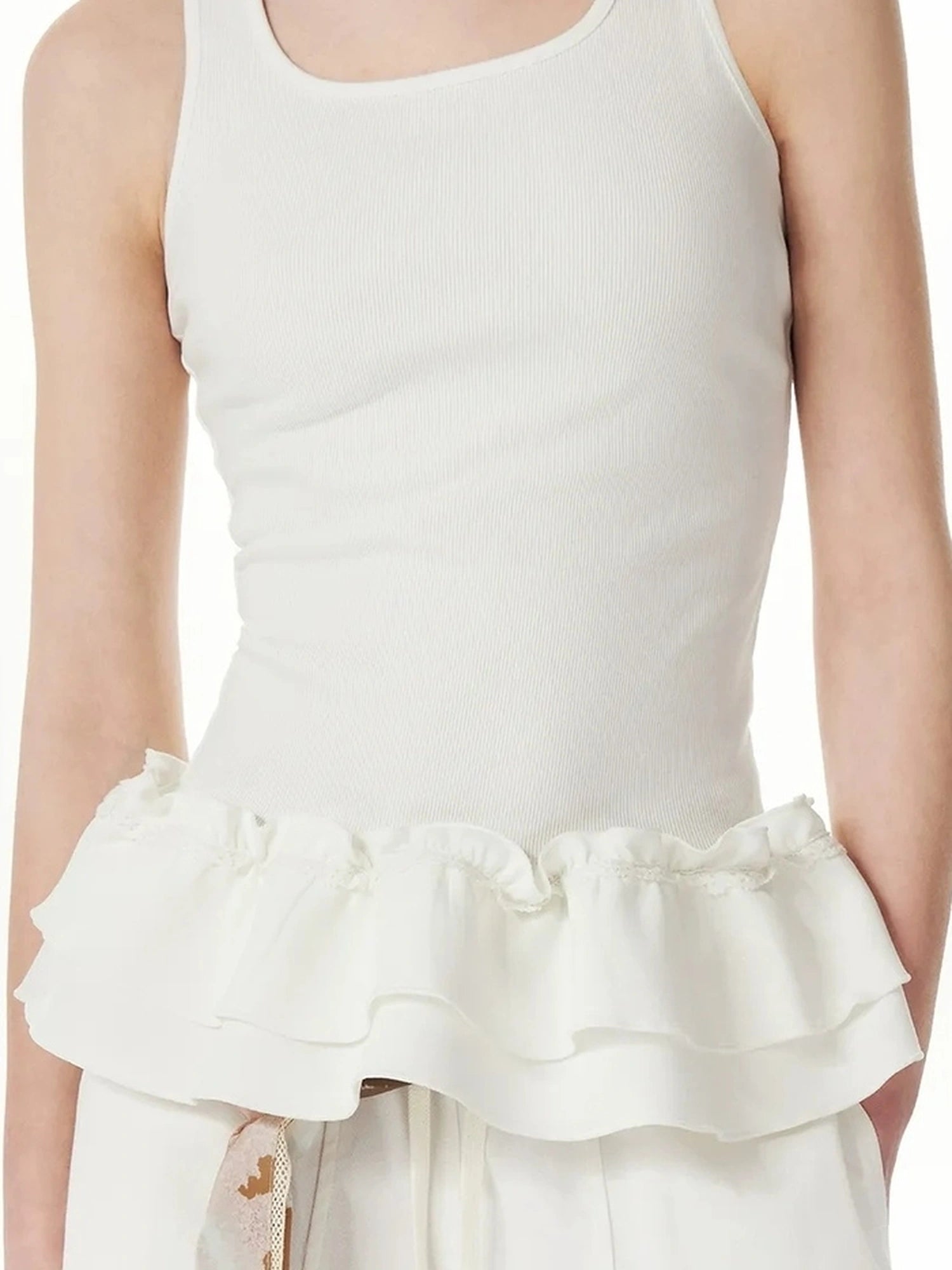 OuttheBlue Blue Romantic Ruffle Trim Camisole