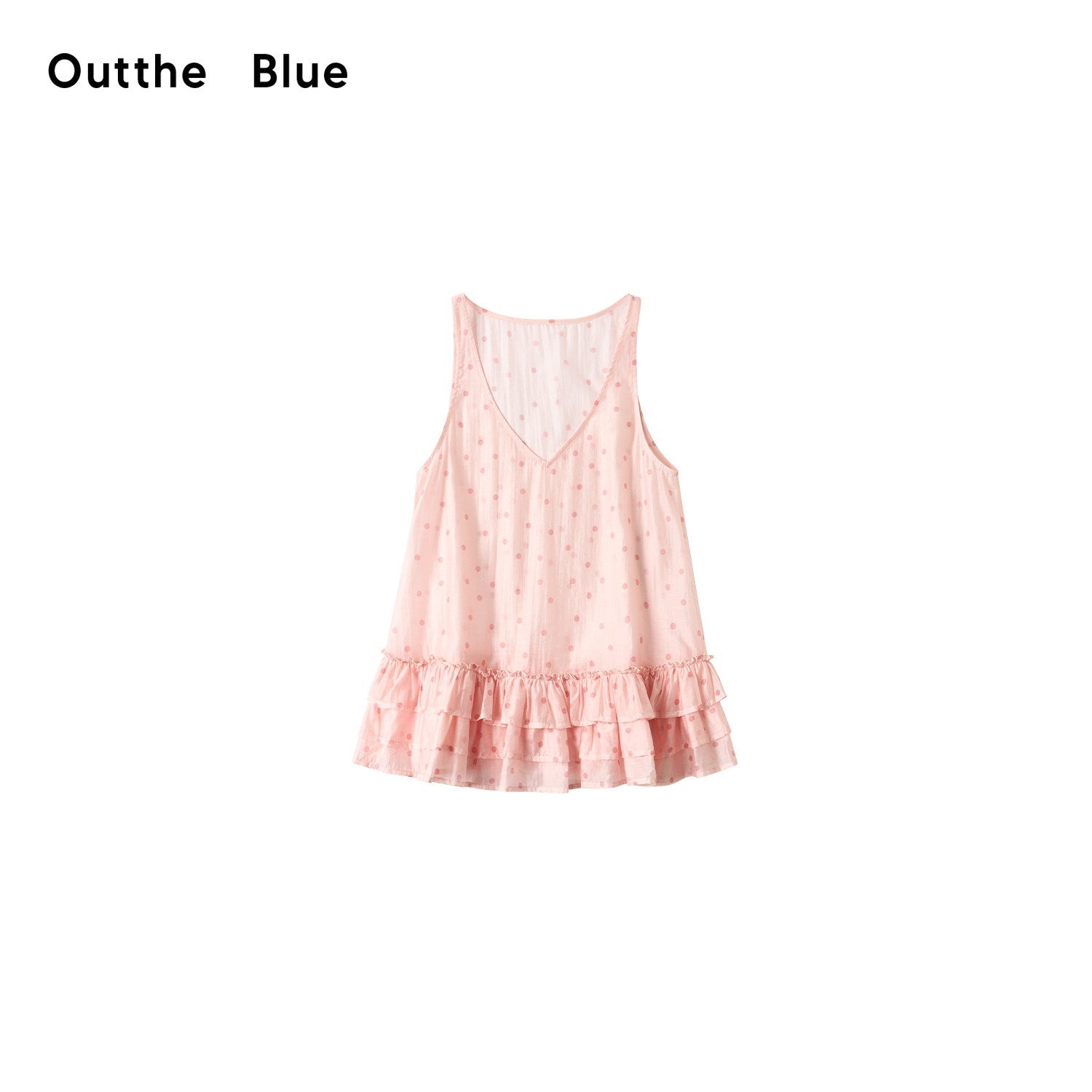 OuttheBlue_Breathable_Printed_Lyocell_A_Line_Slim_Strap_Loose_Pink_Polka_Dot_Camisoles_MISSTT