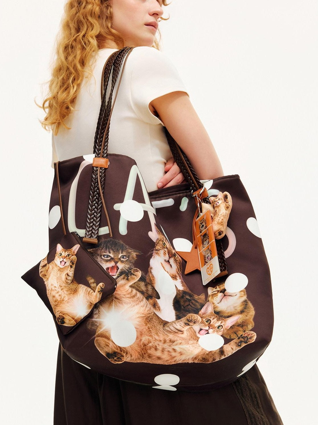 OuttheBlue Cat Head Sticker Star Novelty Tag Women&