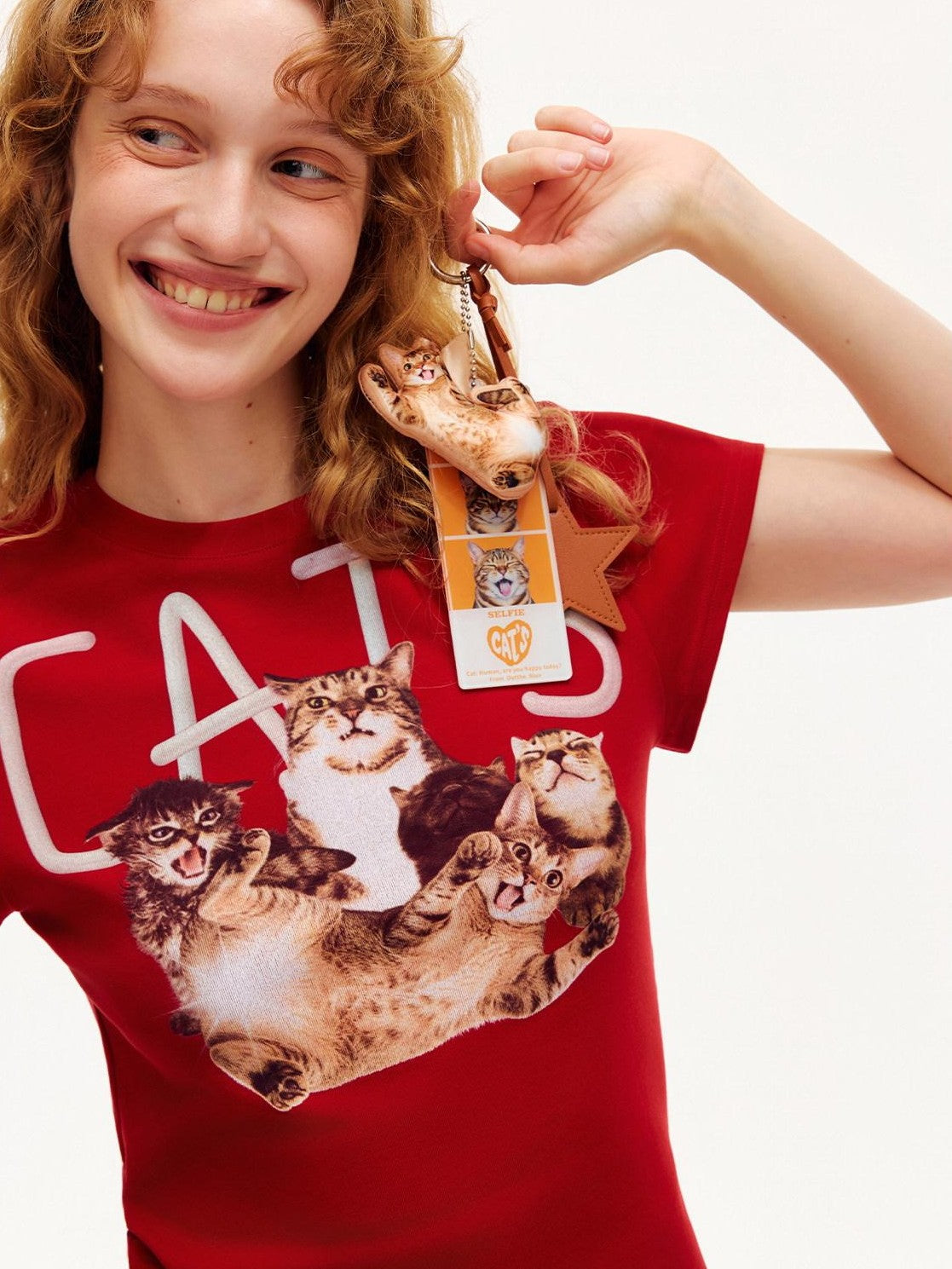 OuttheBlue Cat Head Sticker Star Novelty Tag Women&
