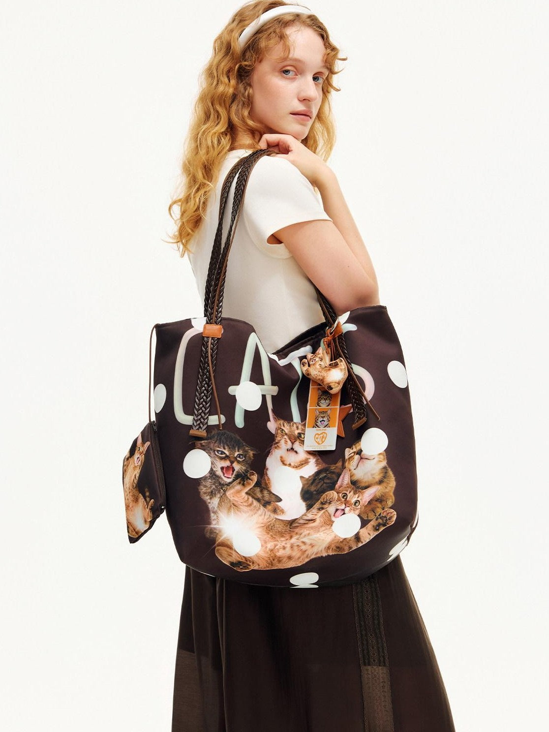 OuttheBlue Cat Head Sticker Star Novelty Tag Women&