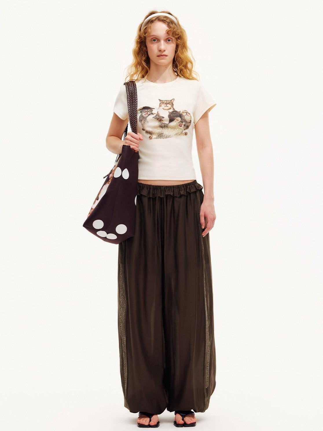 OuttheBlue Cat Party Printed Slim Fit Women&