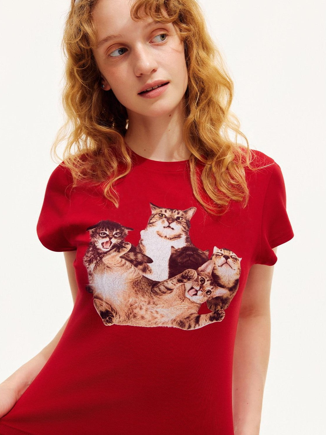 OuttheBlue Cat Party Printed Slim Fit Women&