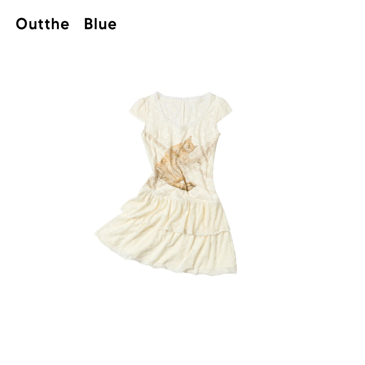 OuttheBlue_Cat_Print_Lace_Pleated_Double_Layer_Women&
