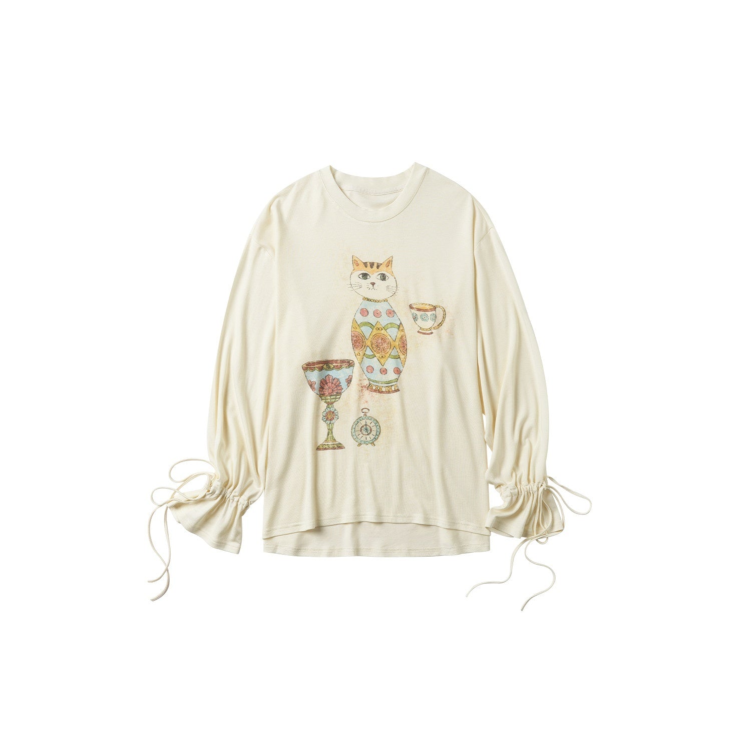 OuttheBlue Cozy Wool Acrylic Loose Fit Drop Shoulder Women Round Neck Long Sleeve T-Shirts