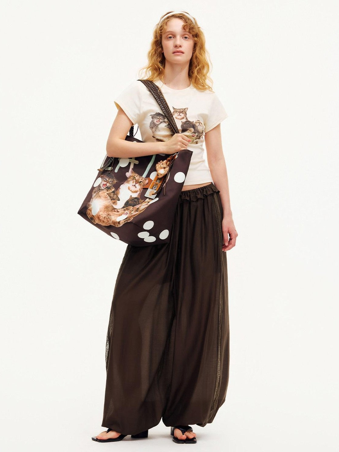 OuttheBlue Deep Chocolate Brown Lace Cutout Ruffle Peony Pocket Women&