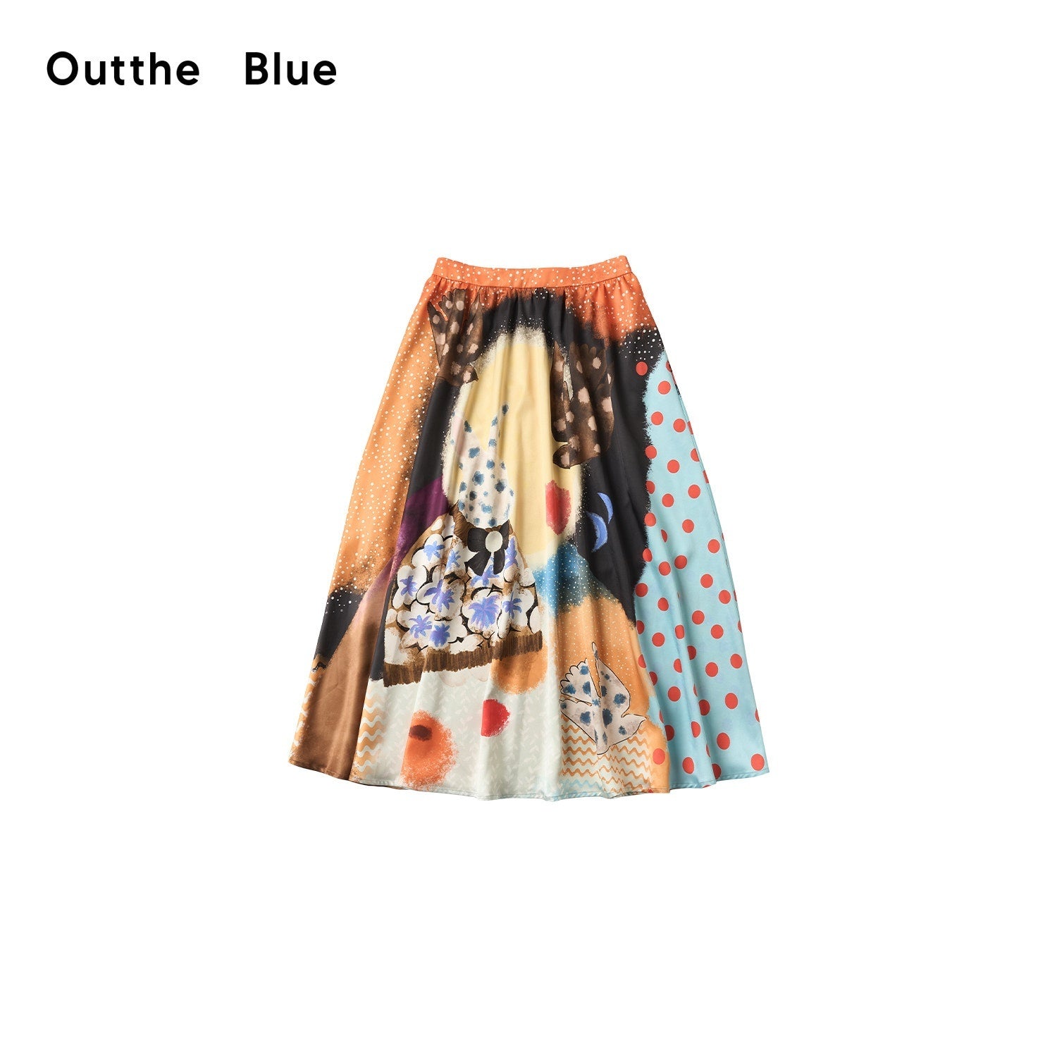 OuttheBlue_Elastic_Waist_High_Stretch_Printed_A_Line_Skirt_Girls_Blue_Orange_Maxi_Skirts_MISSTT