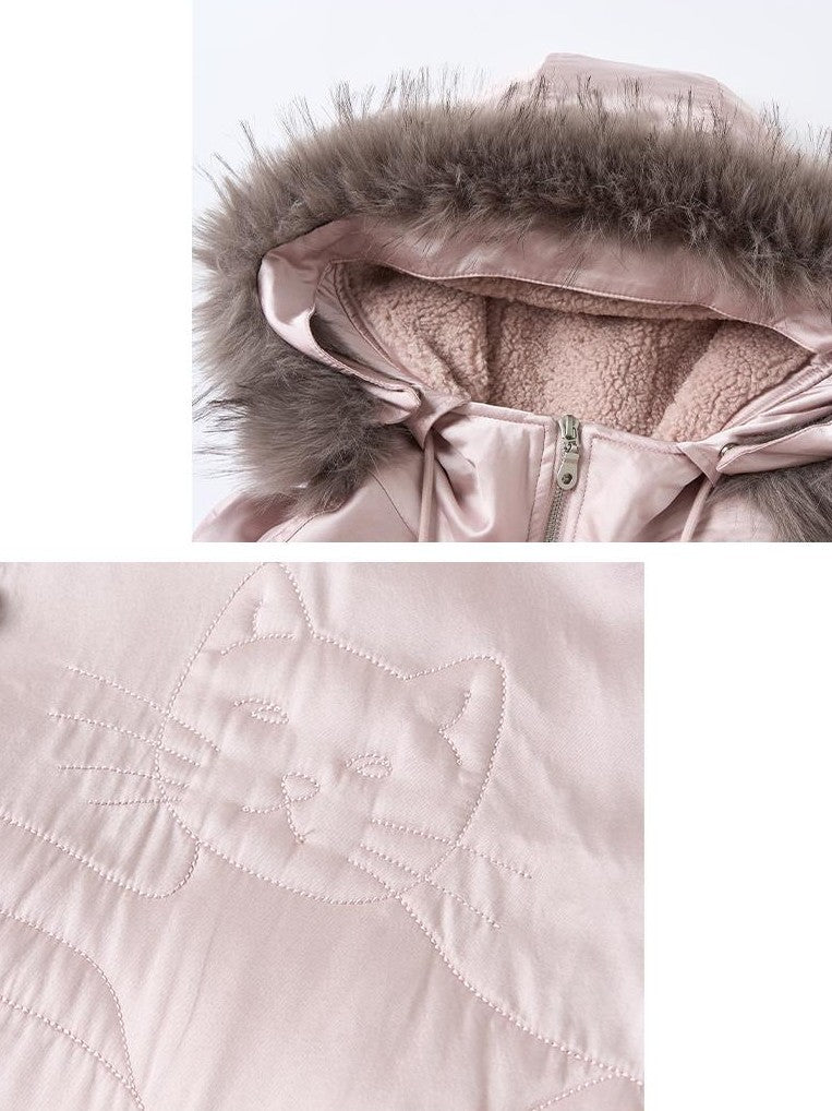 OuttheBlue Embroidered Hooded Loose Fit Women&