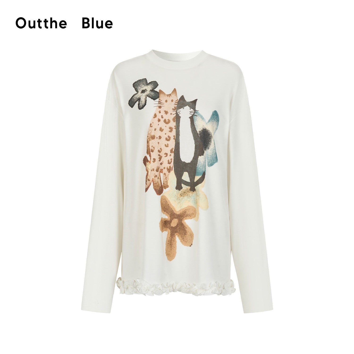OuttheBlue_Floral_Animal_Print_Loose_Long_Sleeve_Roundneck_4_Piece_Women_Top_&_Skirt_Sets_MISSTT