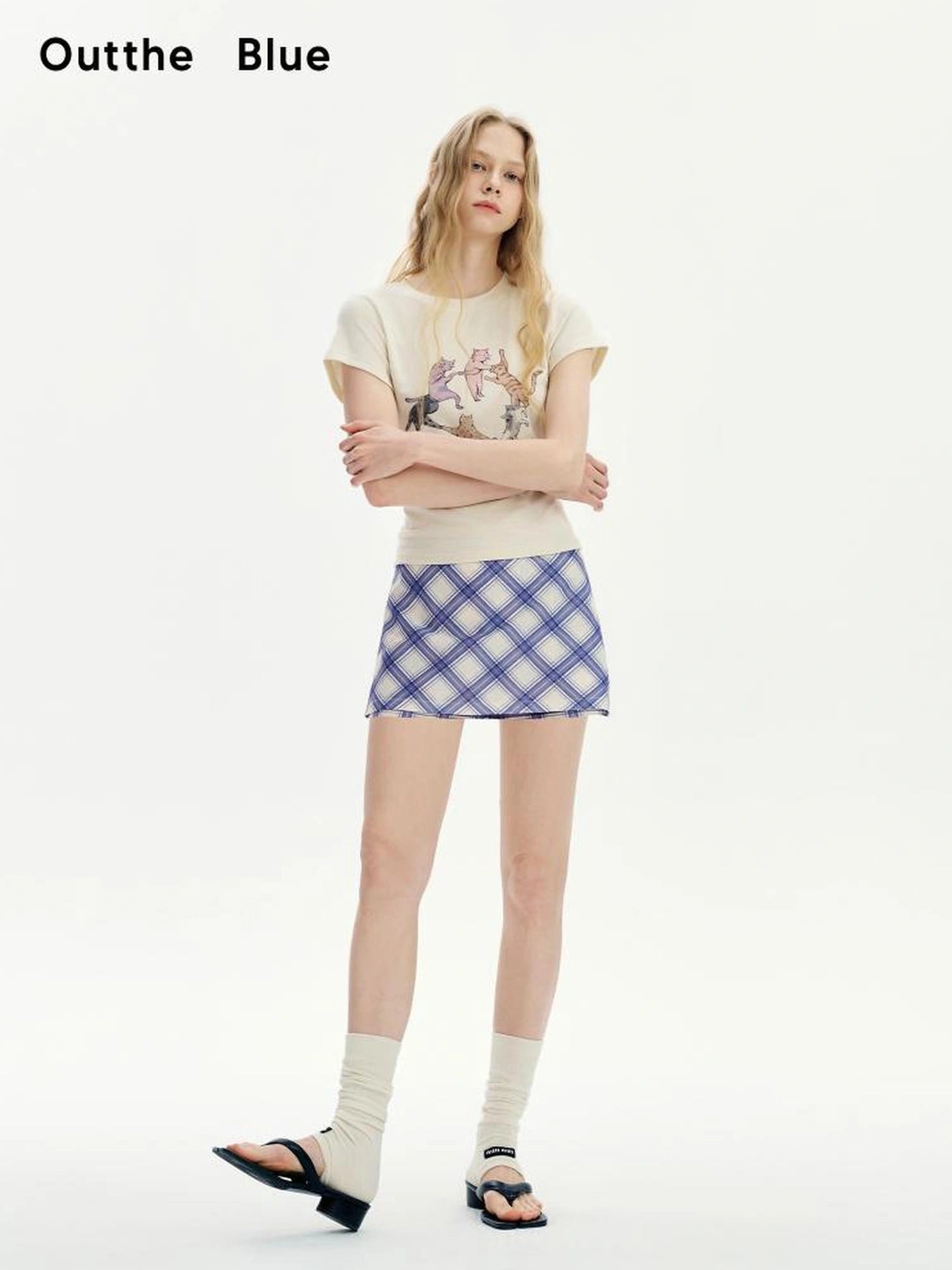 OuttheBlue Floral Lattice Wrap Shorts