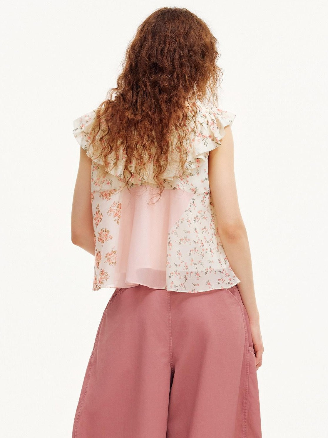 OuttheBlue Floral Print Off Shoulder Ruffle Hem A Line Women&