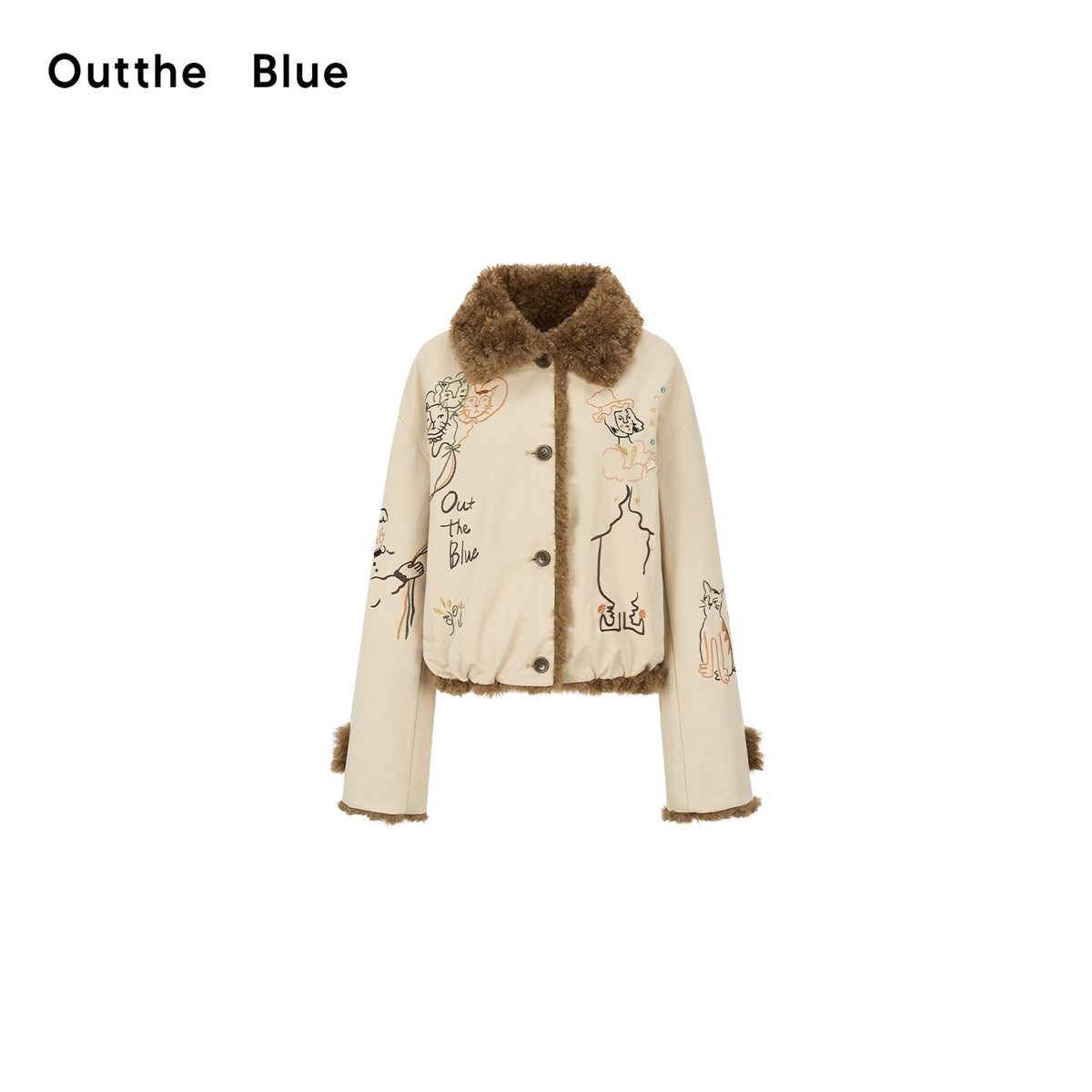 OuttheBlue_Hand_Drawn_Embroidered_Reversible_Fleece_Women&
