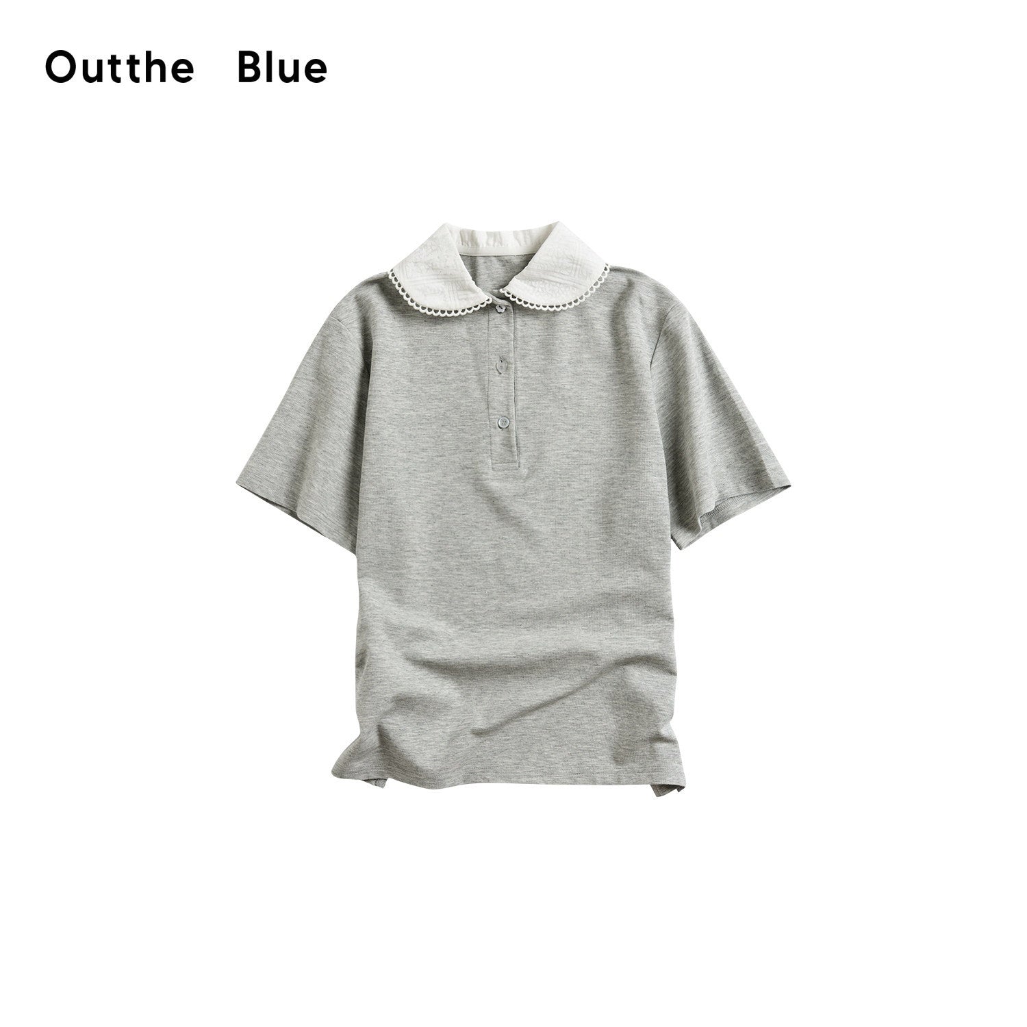 OuttheBlue_Heather_Grey_Spliced_Polo_Collar_Women&