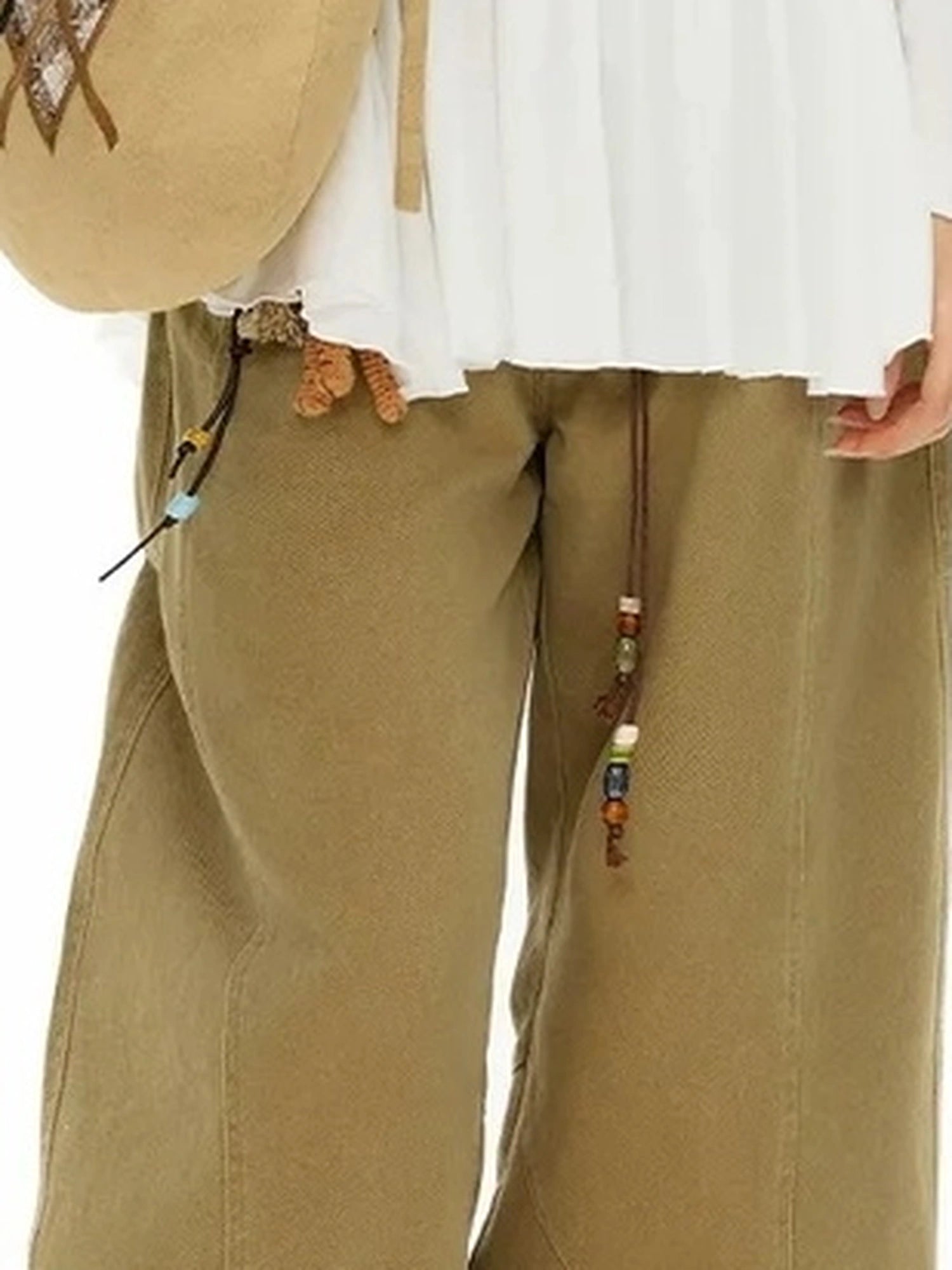 OuttheBlue Heavy Washed Cotton Asymmetrical Harem Pants