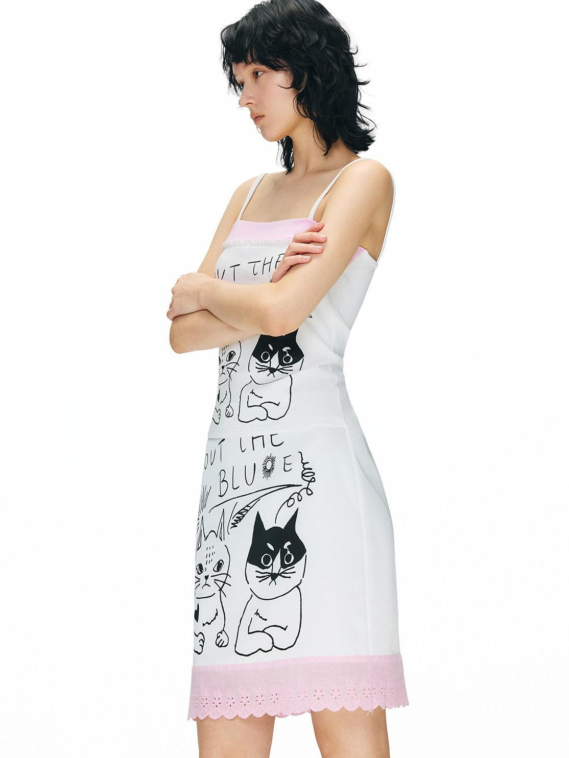 OuttheBlue High Stretch Cotton Blend Animal Print Slim Fit Cropped Women Camisoles