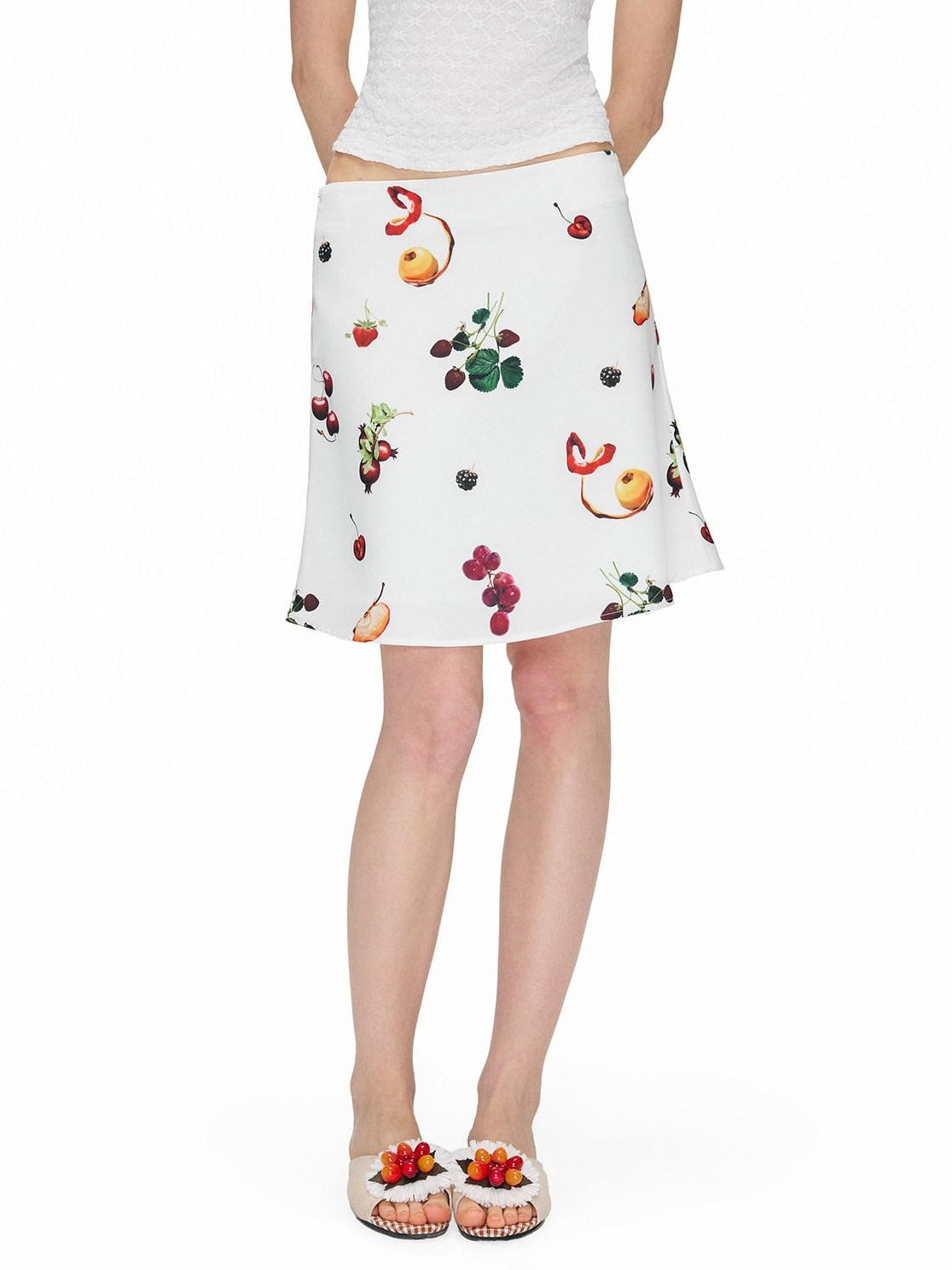 OuttheBlue High Waist Silky Printed Mermaid Slim Fit Women Side Slit Midi Skirts