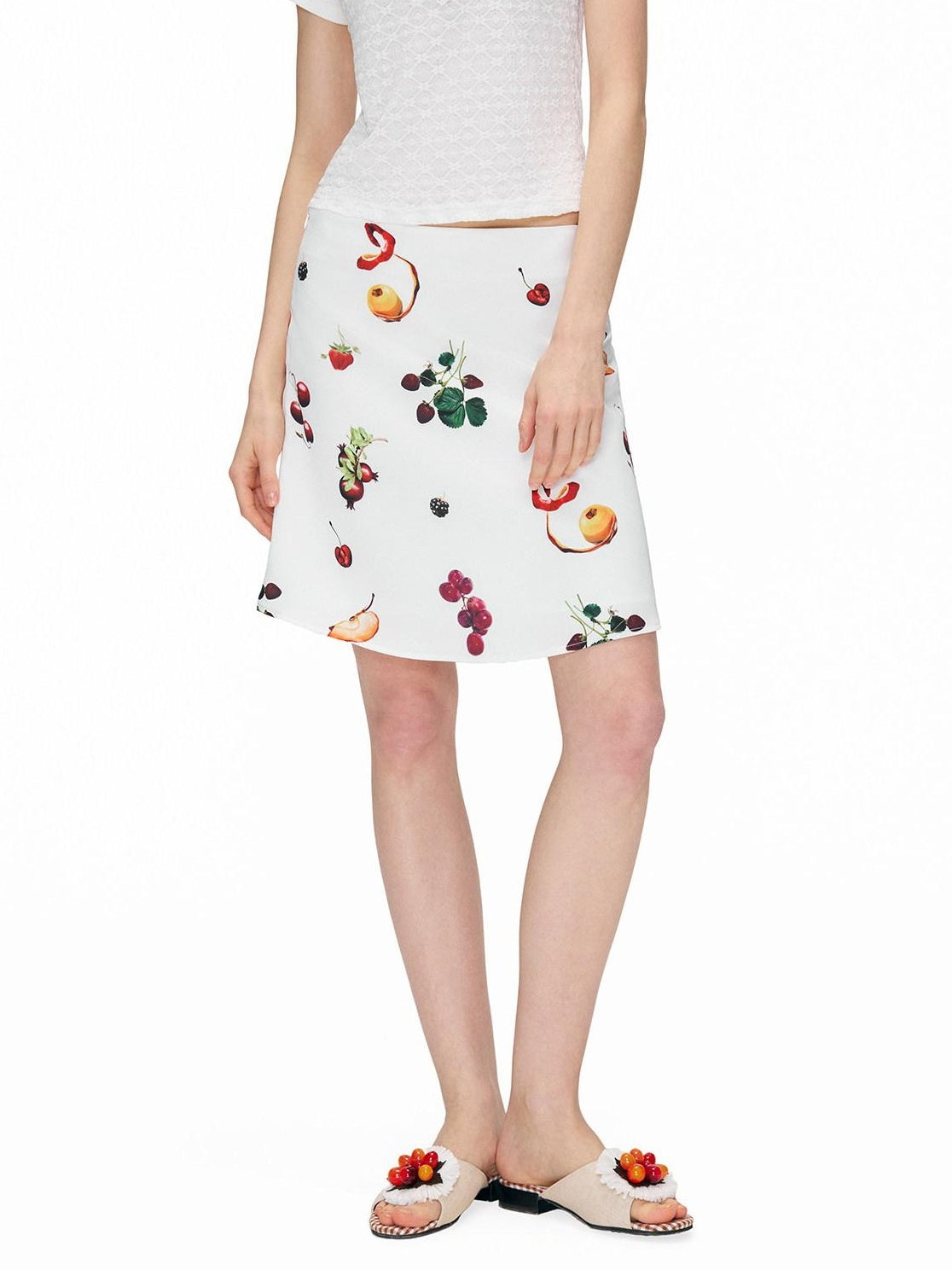 OuttheBlue High Waist Silky Printed Mermaid Slim Fit Women Side Slit Midi Skirts