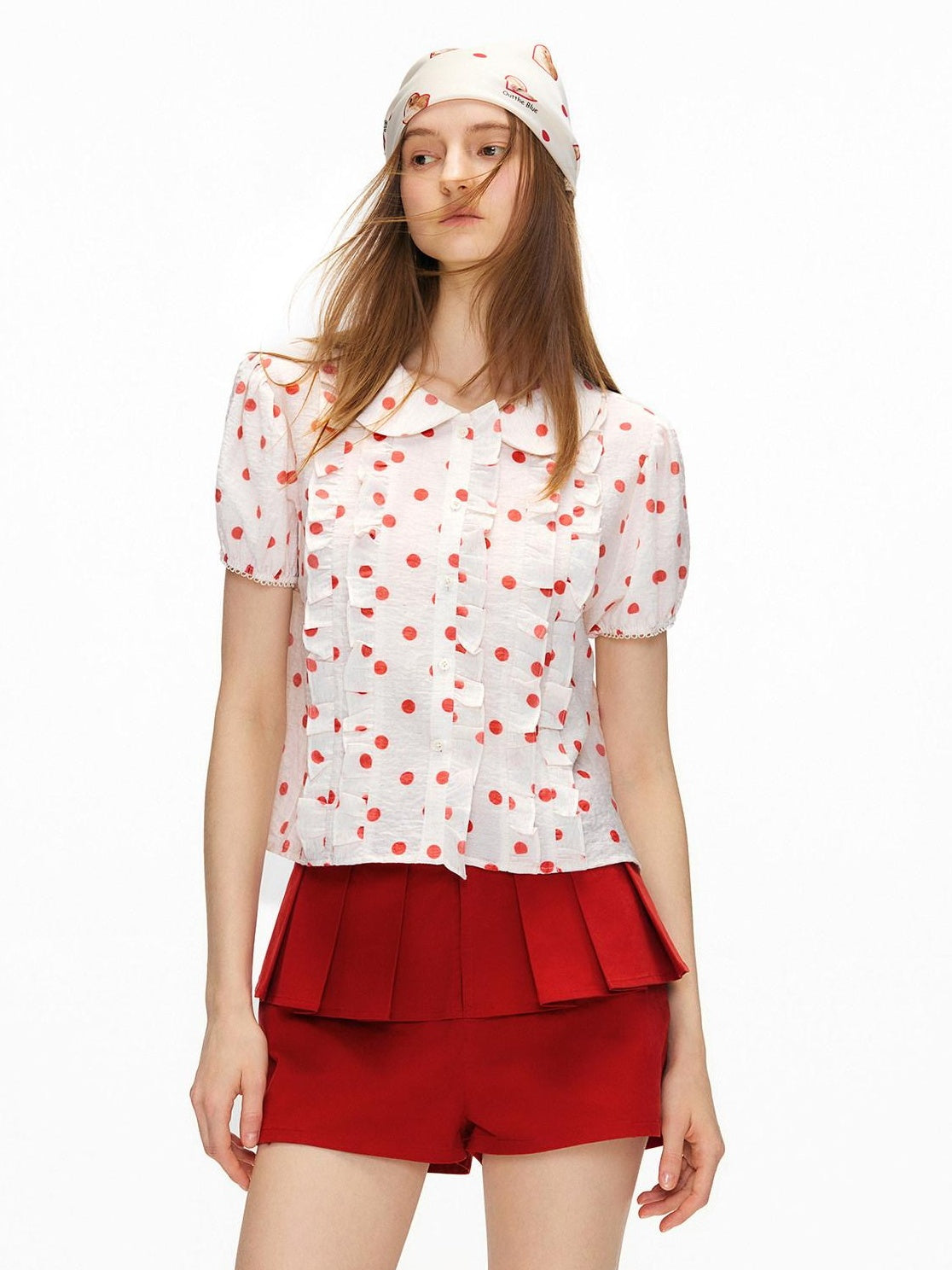 OuttheBlue High Waist Stretch Cotton Slim Fit Casual Women Red Chino Shorts