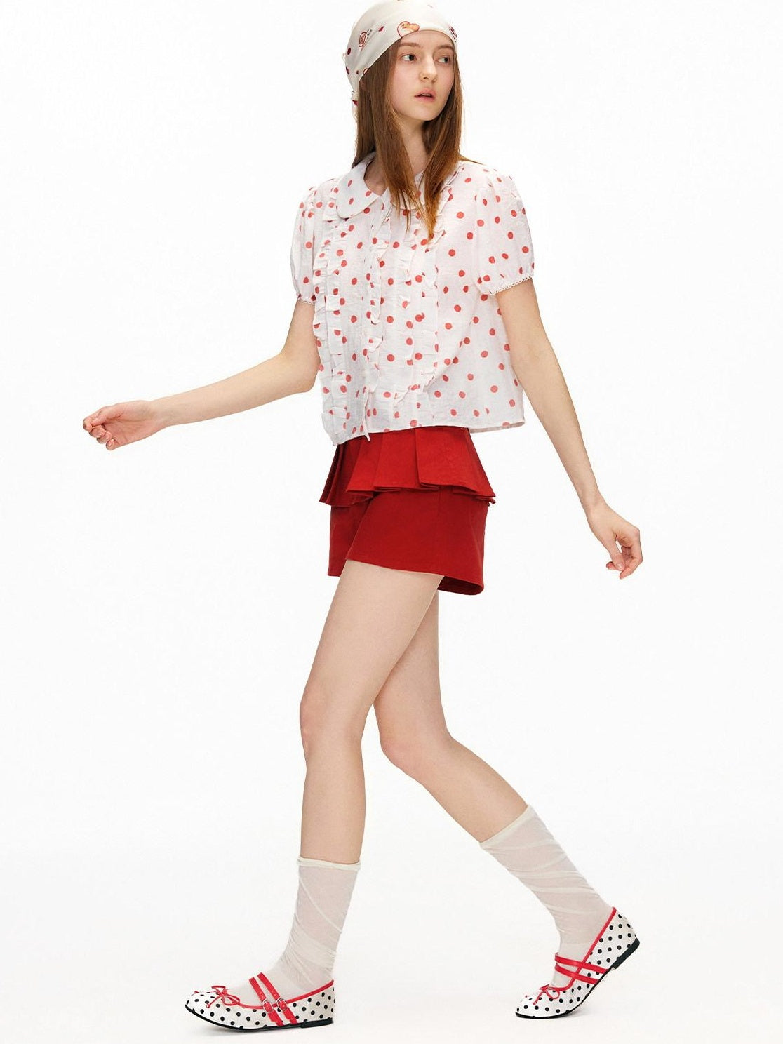OuttheBlue High Waist Stretch Cotton Slim Fit Casual Women Red Chino Shorts