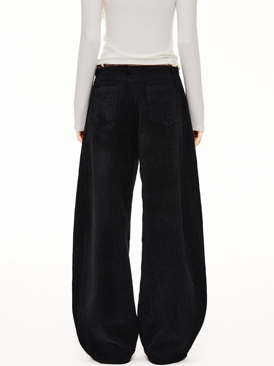 OuttheBlue High Waist Wide Leg Animal Print Patch Zip Fly Women Warm Polyester Pants