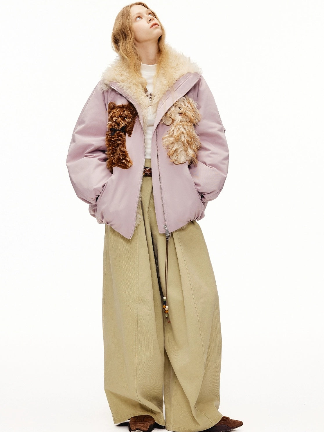 OuttheBlue High Waist Wide Leg Cotton Washed Casual Solid Khaki Coffee Women Pants