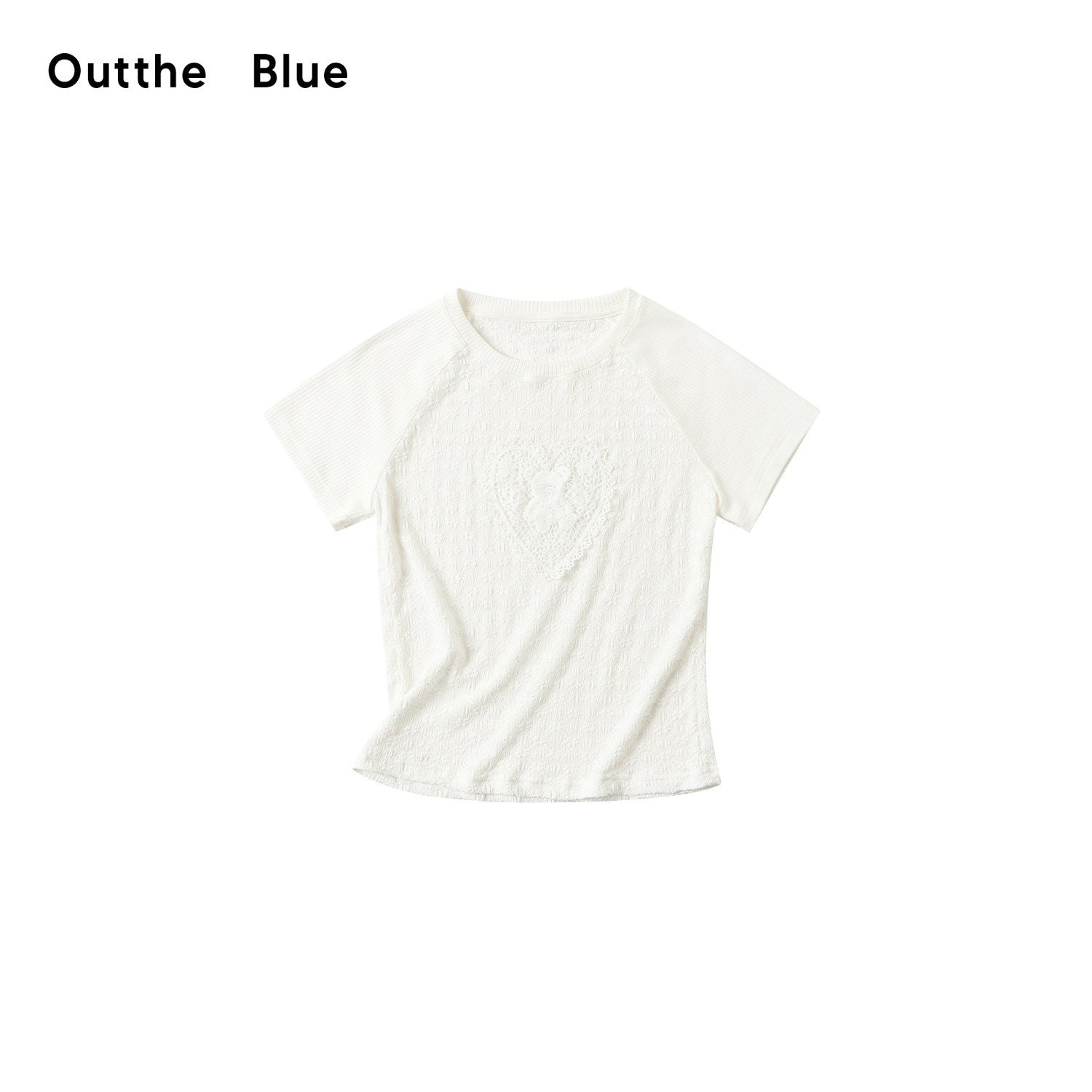 OuttheBlue_Jacquard_Heart_Slim_Fit_Raglan_Women_Crew_Neck_Polyester_Short_Sleeve_T-Shirts_MISSTT