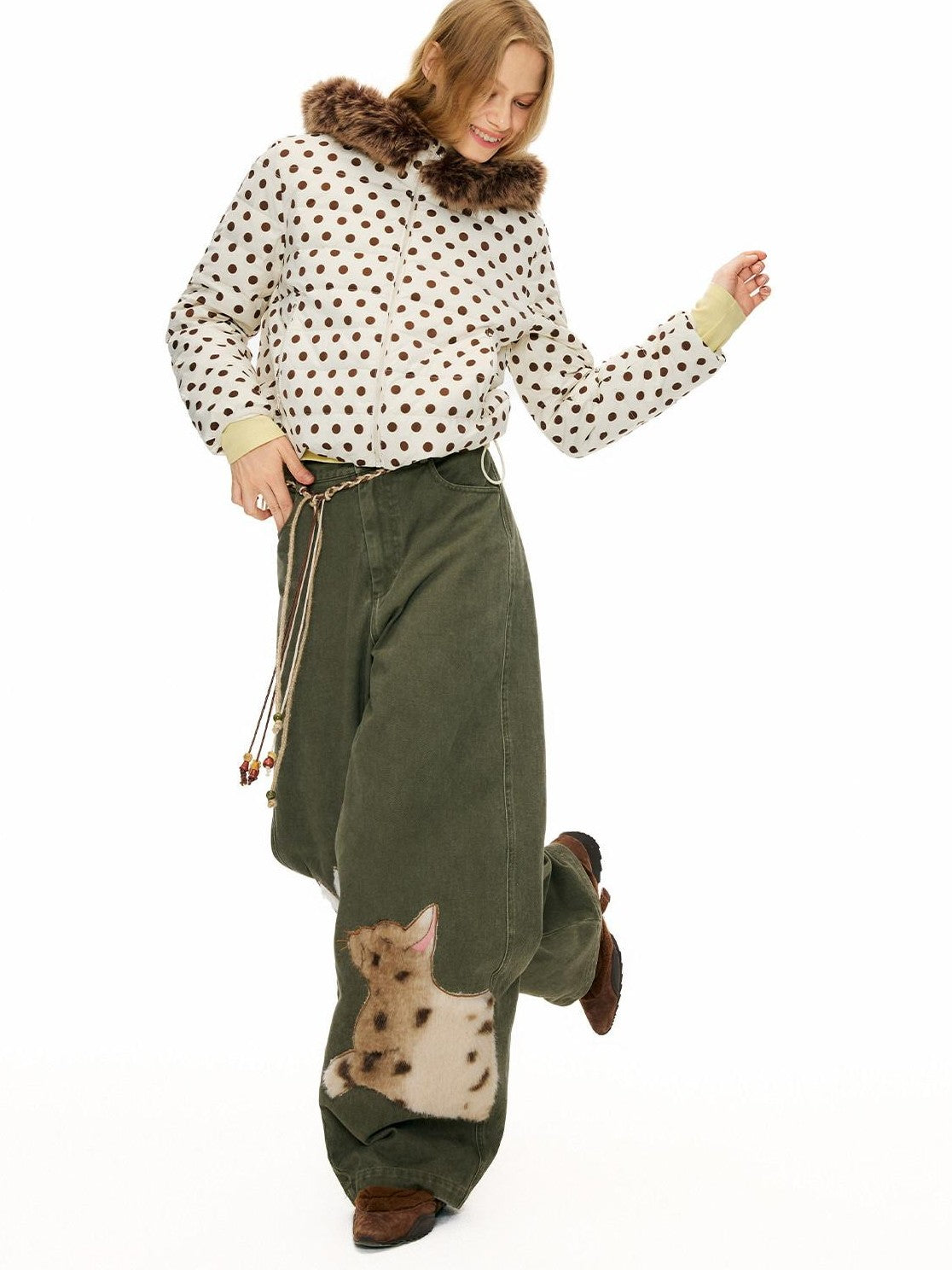 OuttheBlue Jungle Animal Heavy Patch Applique Curved Cut Women&