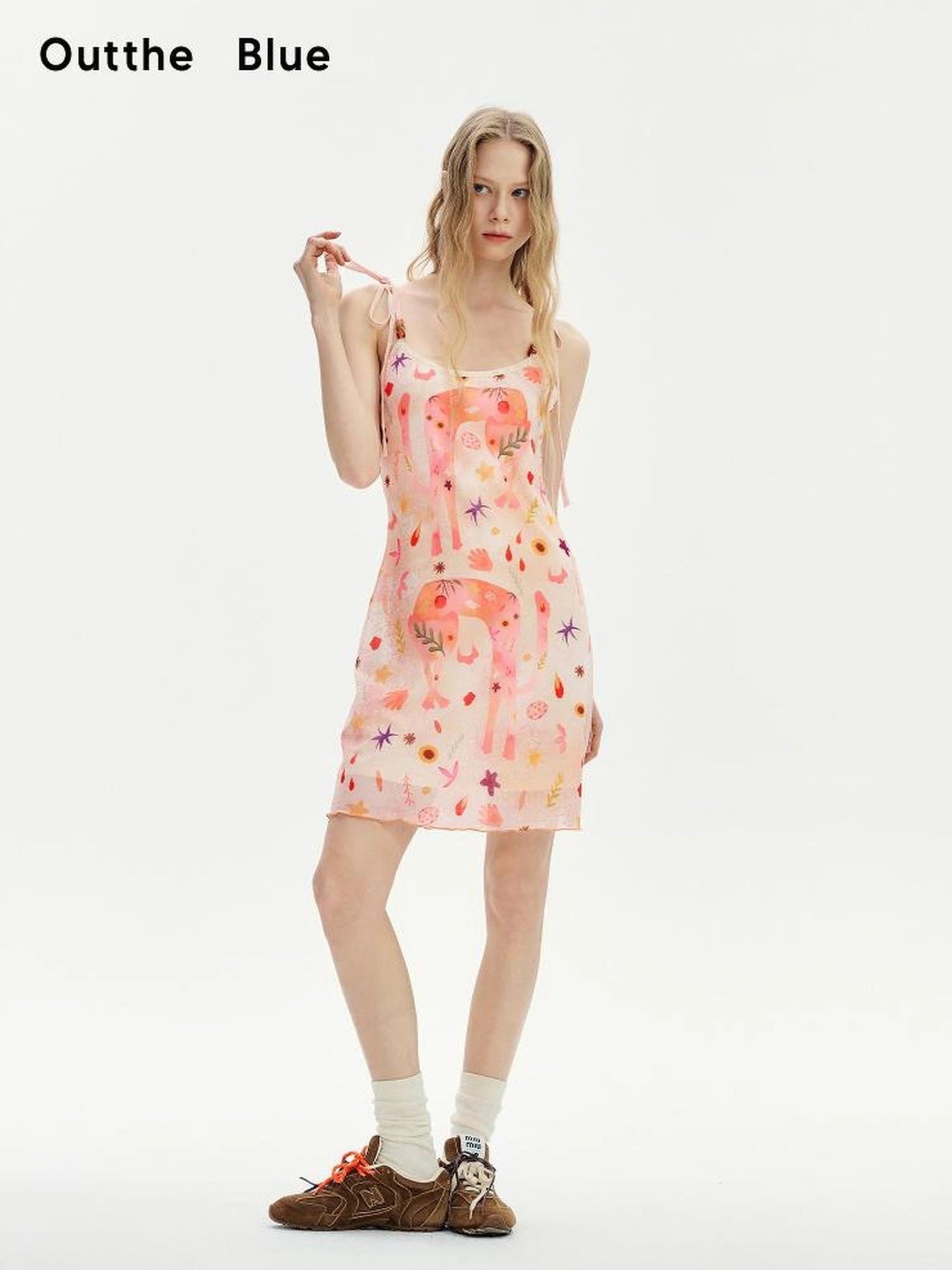 OuttheBlue Lace Beaded Life Like Summer Flowers Camisole Dress