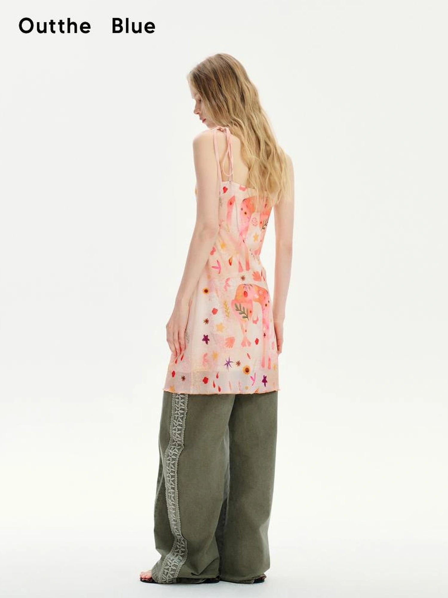 OuttheBlue Lace Beaded Life Like Summer Flowers Camisole Dress