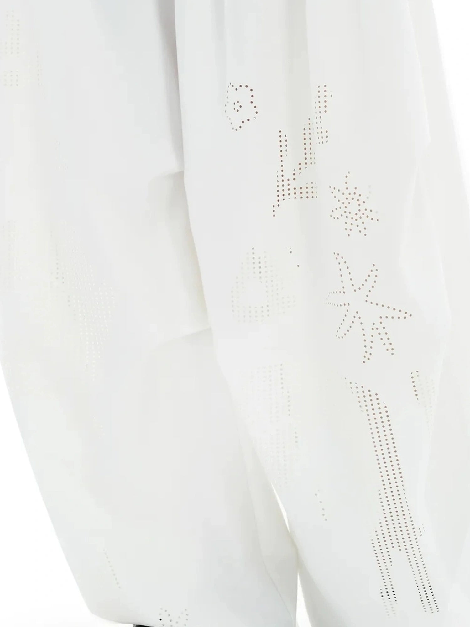 OuttheBlue Laser Cut Out White Wide Leg Trousers
