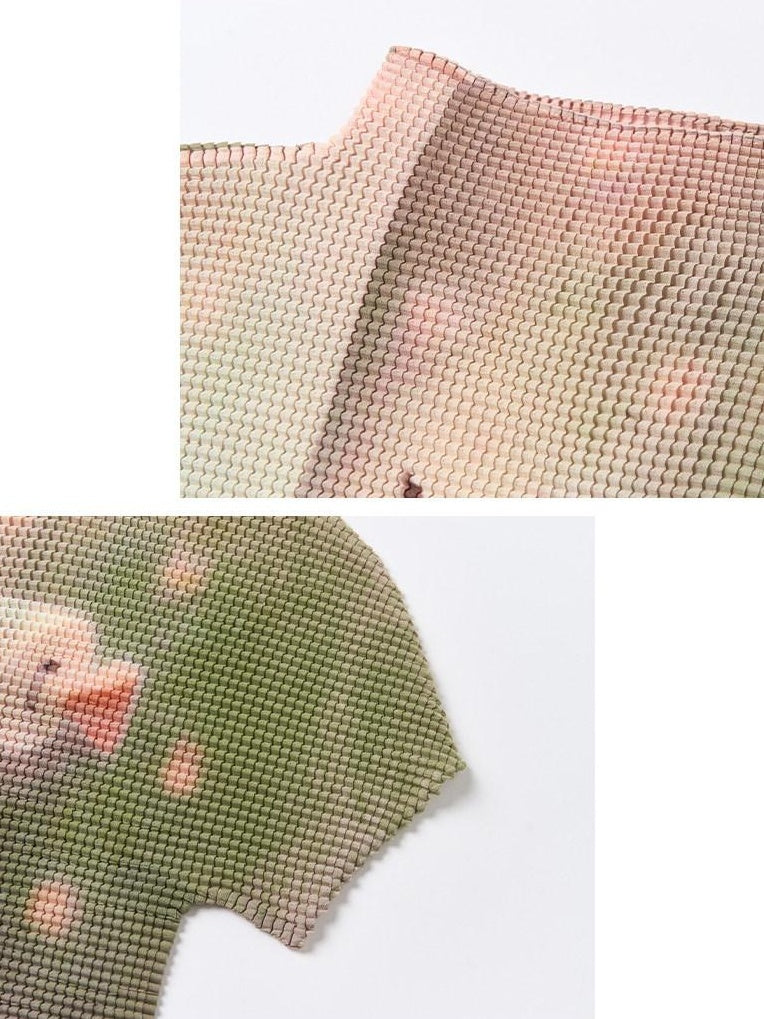 OuttheBlue Lightweight Polyester Slim Cropped Animal Print Women Short Sleeve T-Shirts