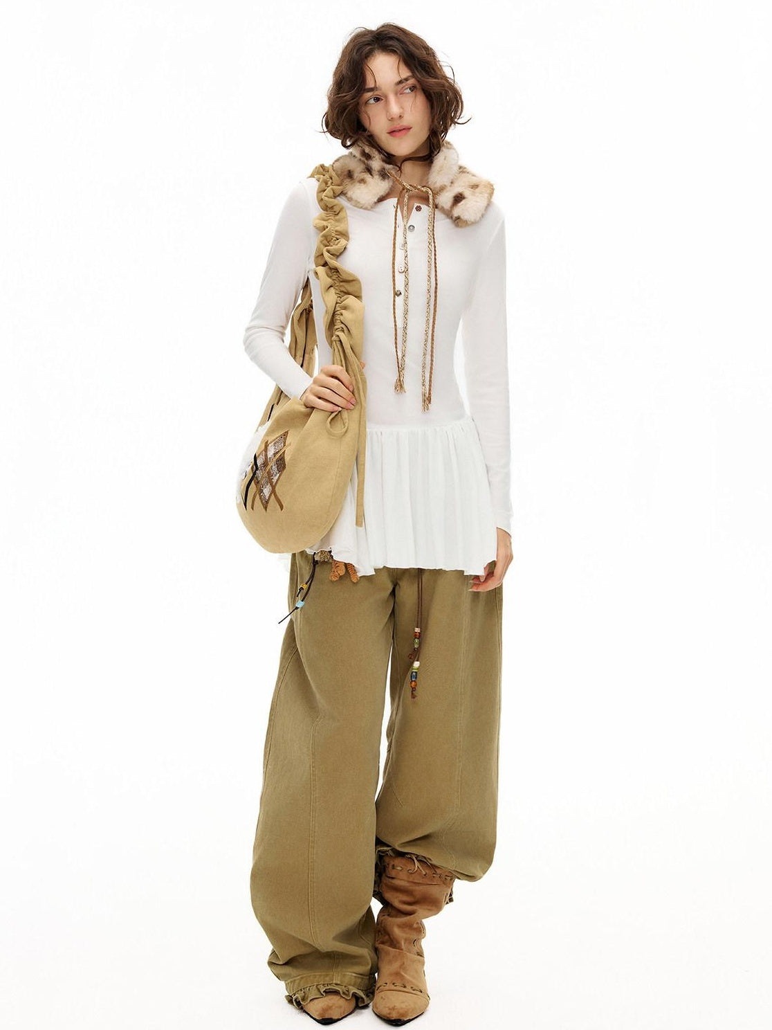 OuttheBlue Lyocell Stretch Asymmetrical Slim Fit Long Sleeve Women White Mini Dresses