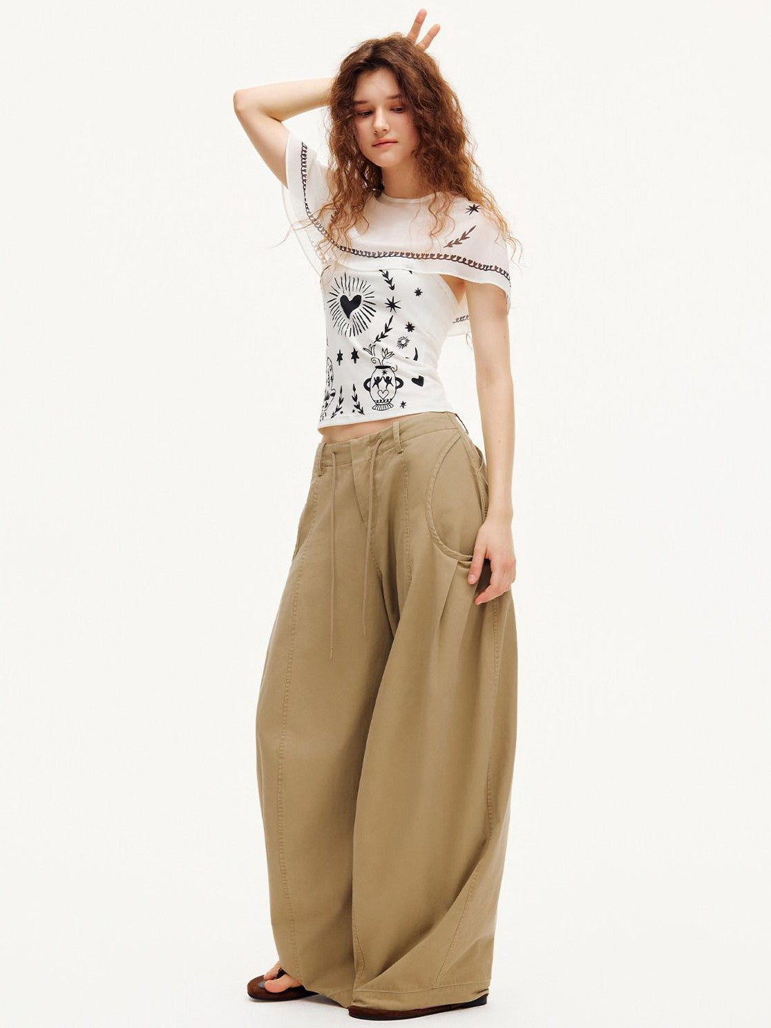 OuttheBlue Moonlight Cat Print Asymmetrical One Shoulder Women&
