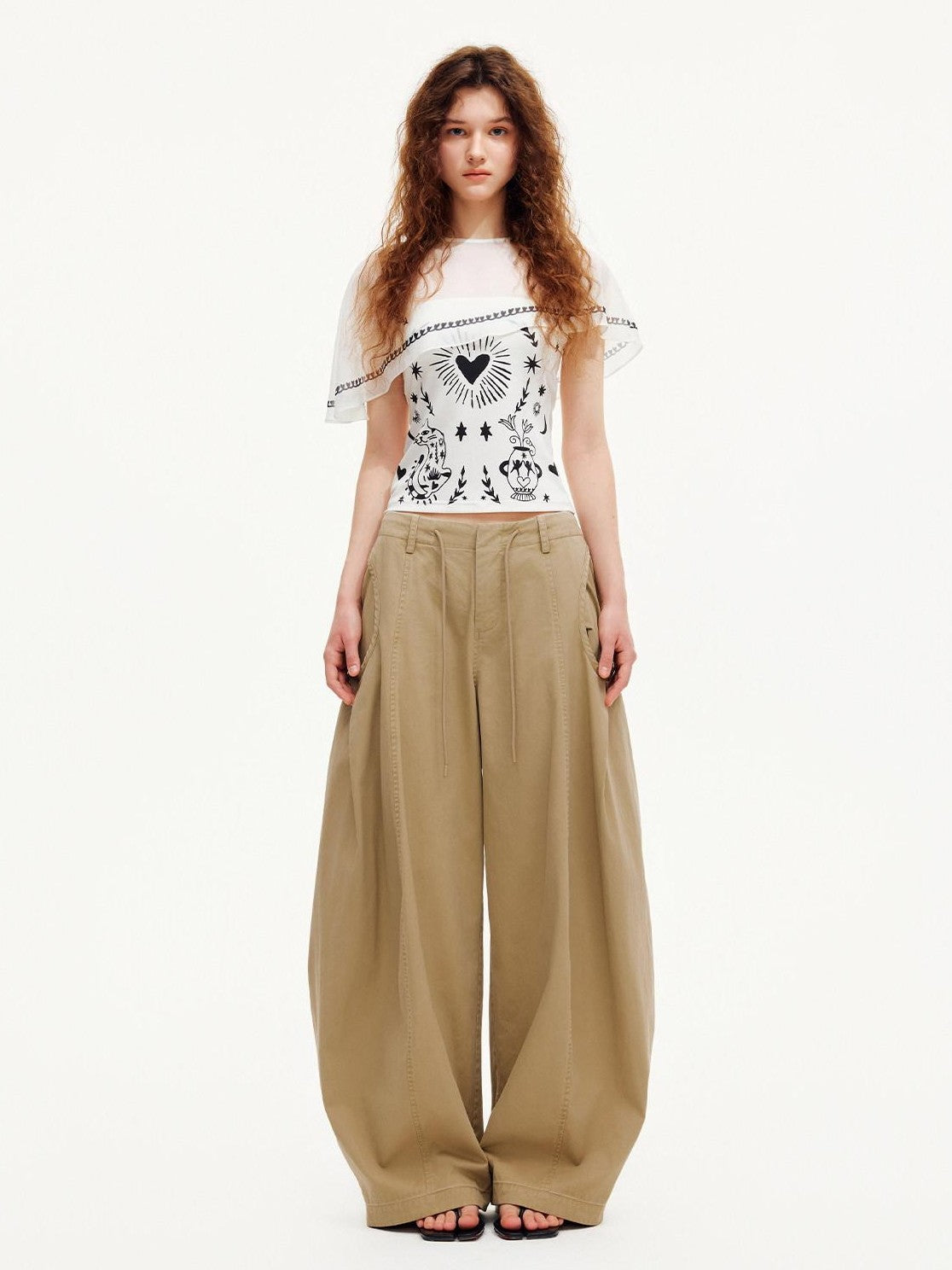 OuttheBlue Moonlight Cat Print Asymmetrical One Shoulder Women&