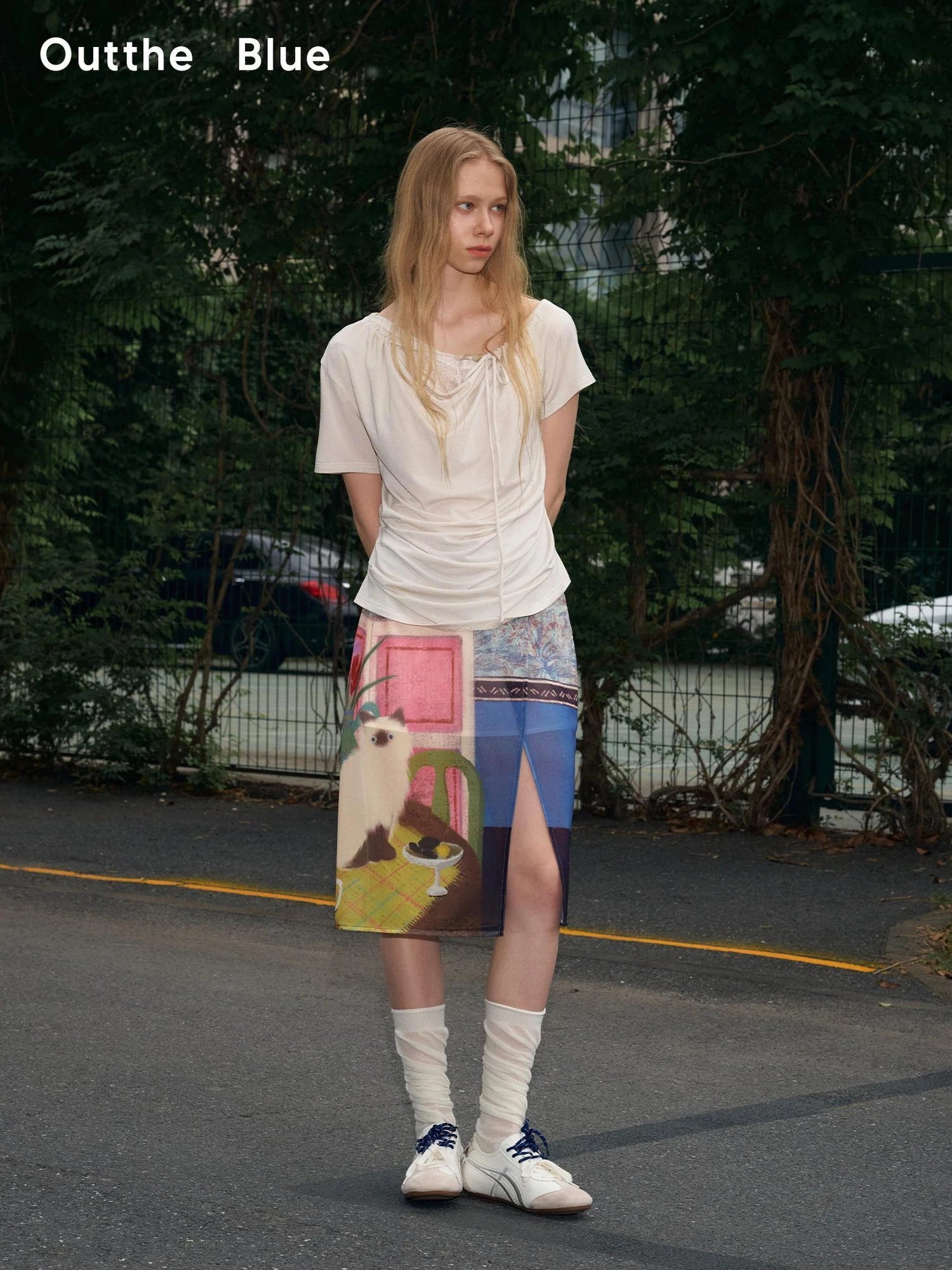 OuttheBlue Nomad Bead Lace Trimmed T-shirt