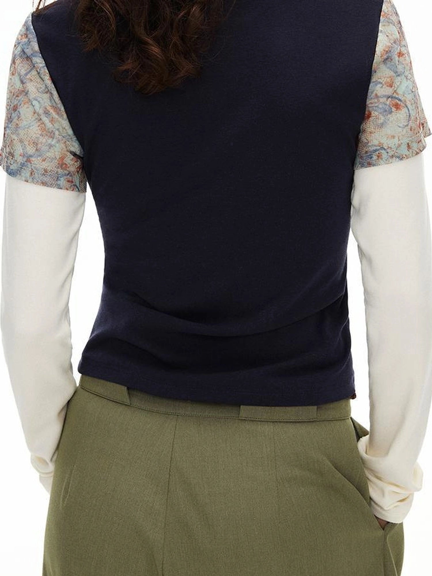 OuttheBlue Out The Blue Cat Print Wool Blend Long Sleeve T-shirt