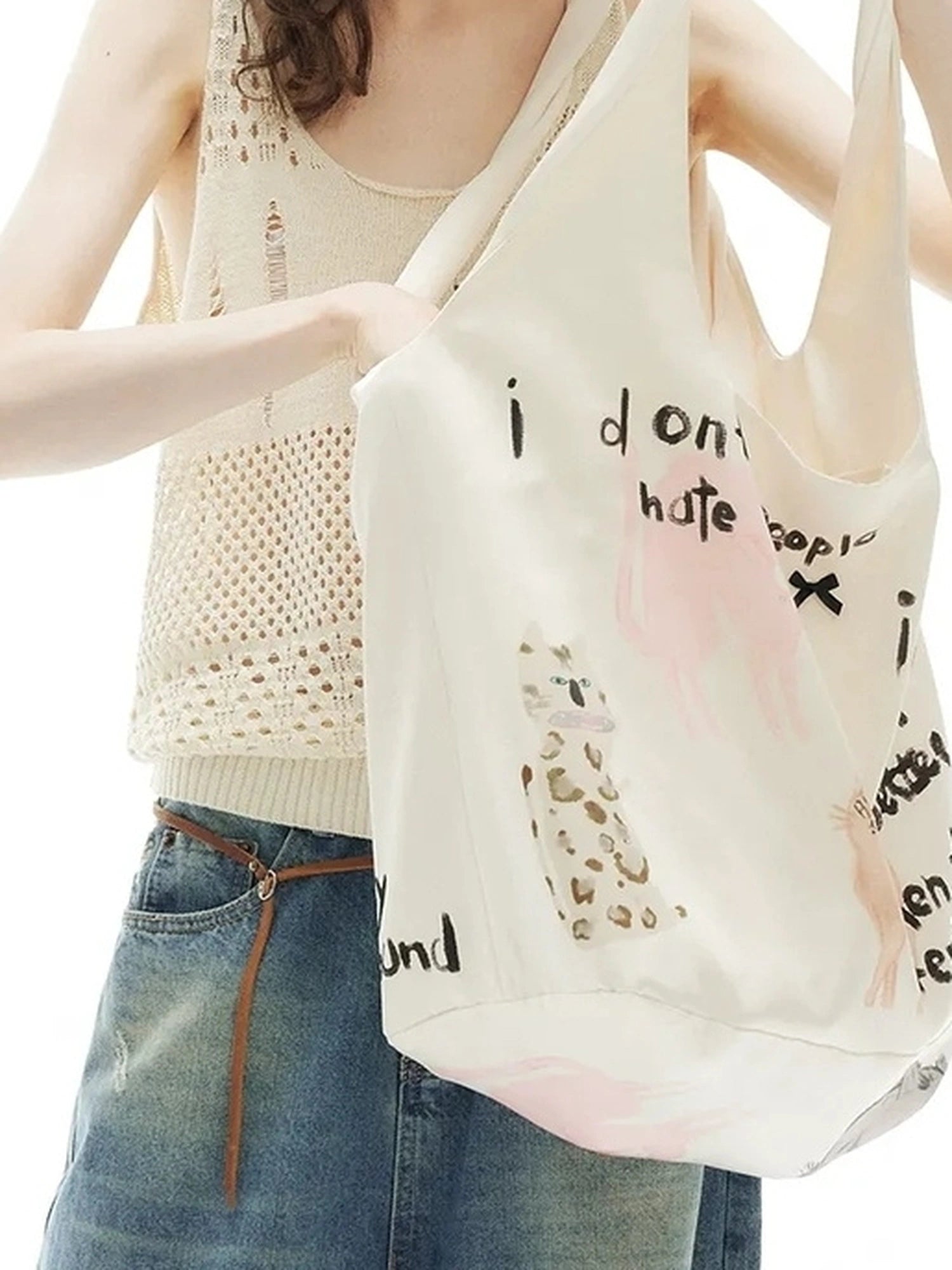 OuttheBlue Out The Blue Impatient Cat Satine Tote